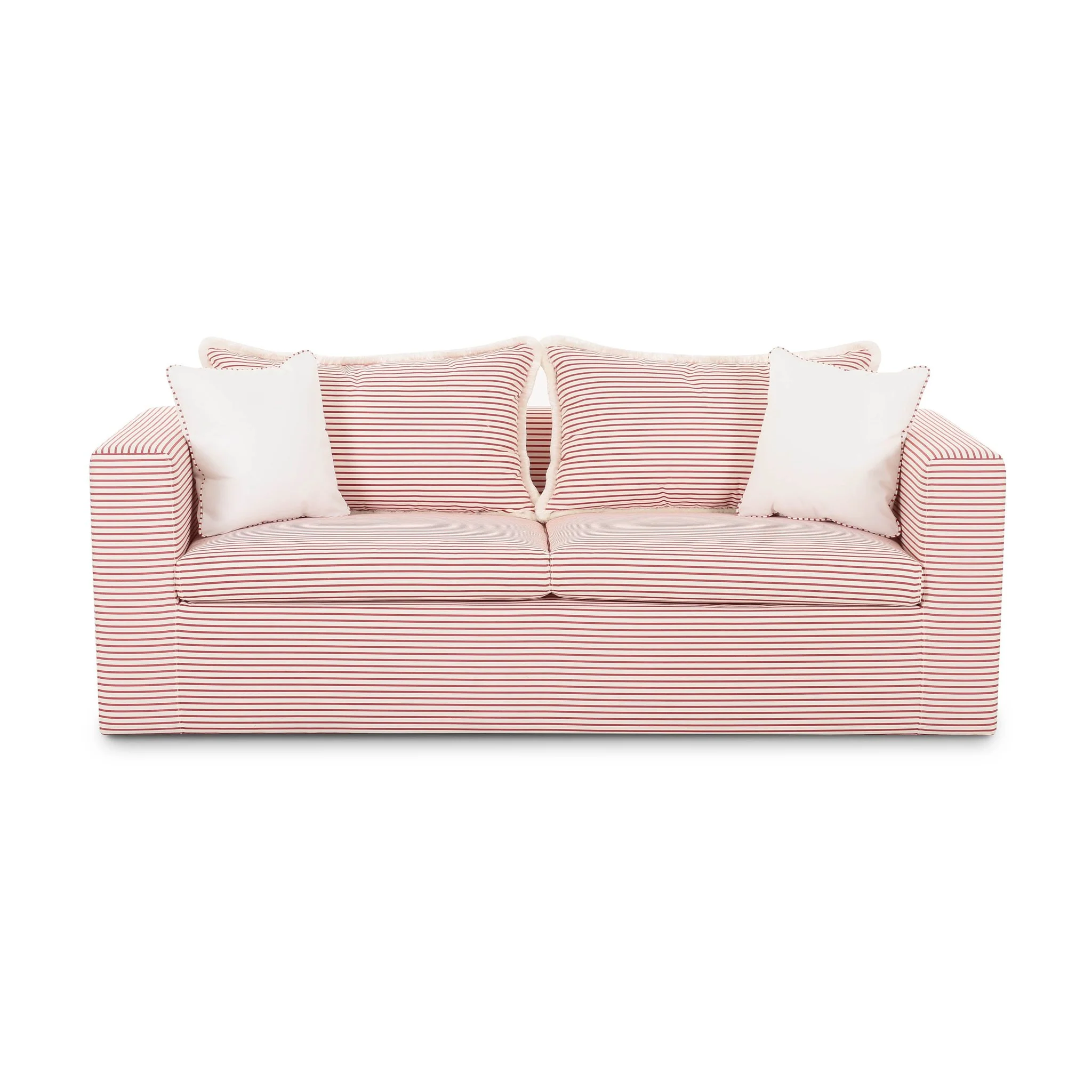 Salty Red Striped Indoor/Outdoor Sofa