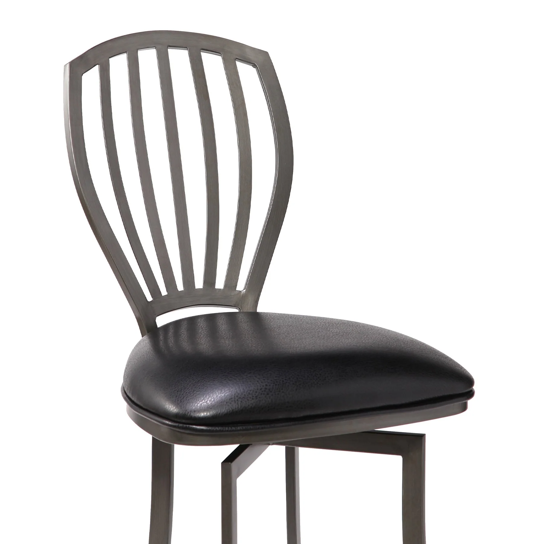 Sandy Contemporary 26" Counter Height Barstool in Mineral Finish and Black Faux Leather - Image 3