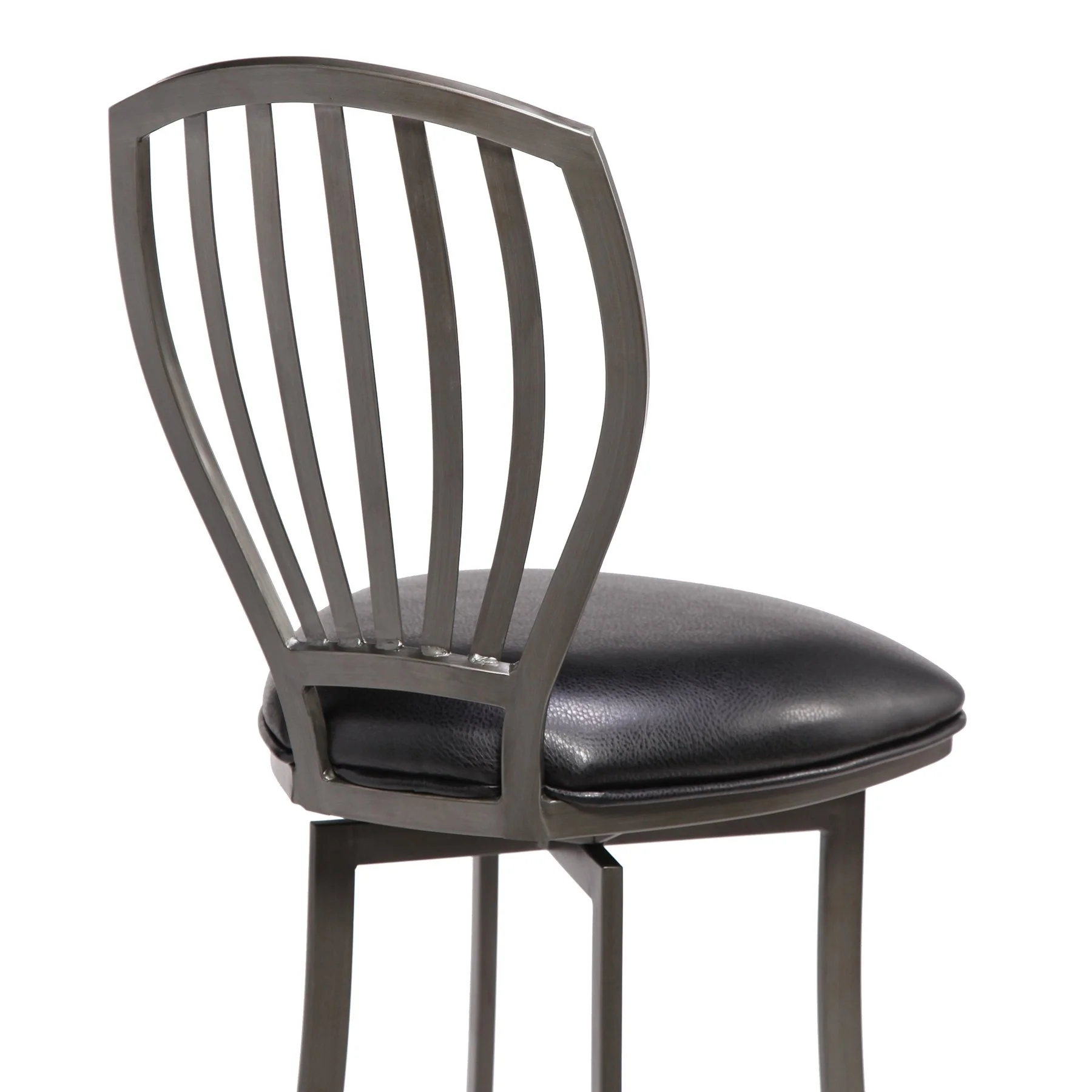 Sandy Contemporary 30" Bar Height Barstool in Mineral Finish and Black Faux Leather - Image 4