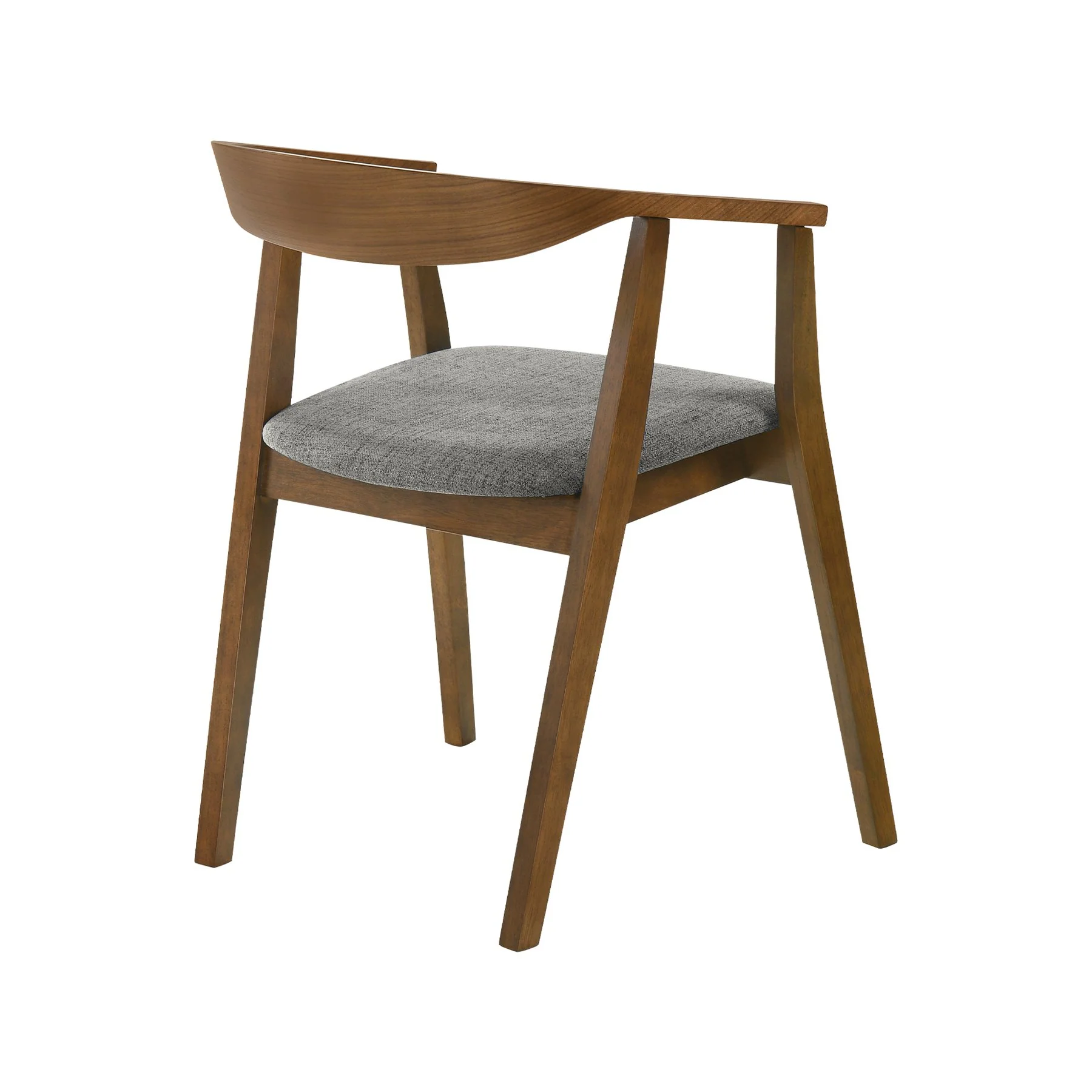 Santana Wood Dining Chair in Walnut Finish with Charcoal Fabric - Set of 2 - Image 4
