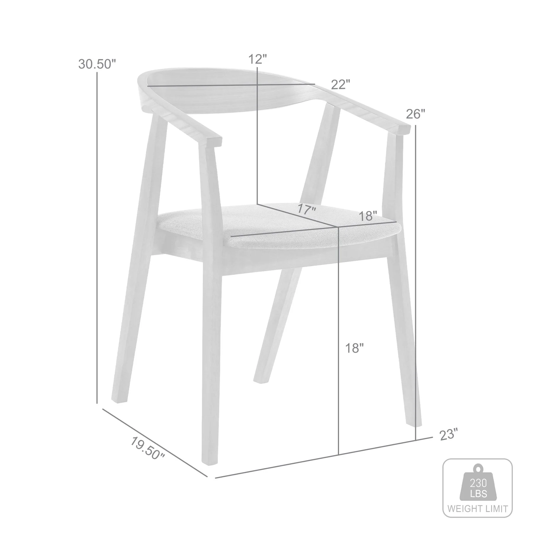 Santana Wood Dining Chair in Walnut Finish with Orange Fabric - Set of 2 - Image 7
