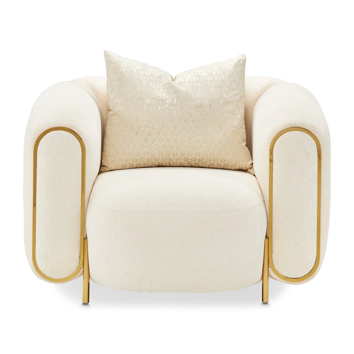 Sassani Accent Chair - Crepe/Gold