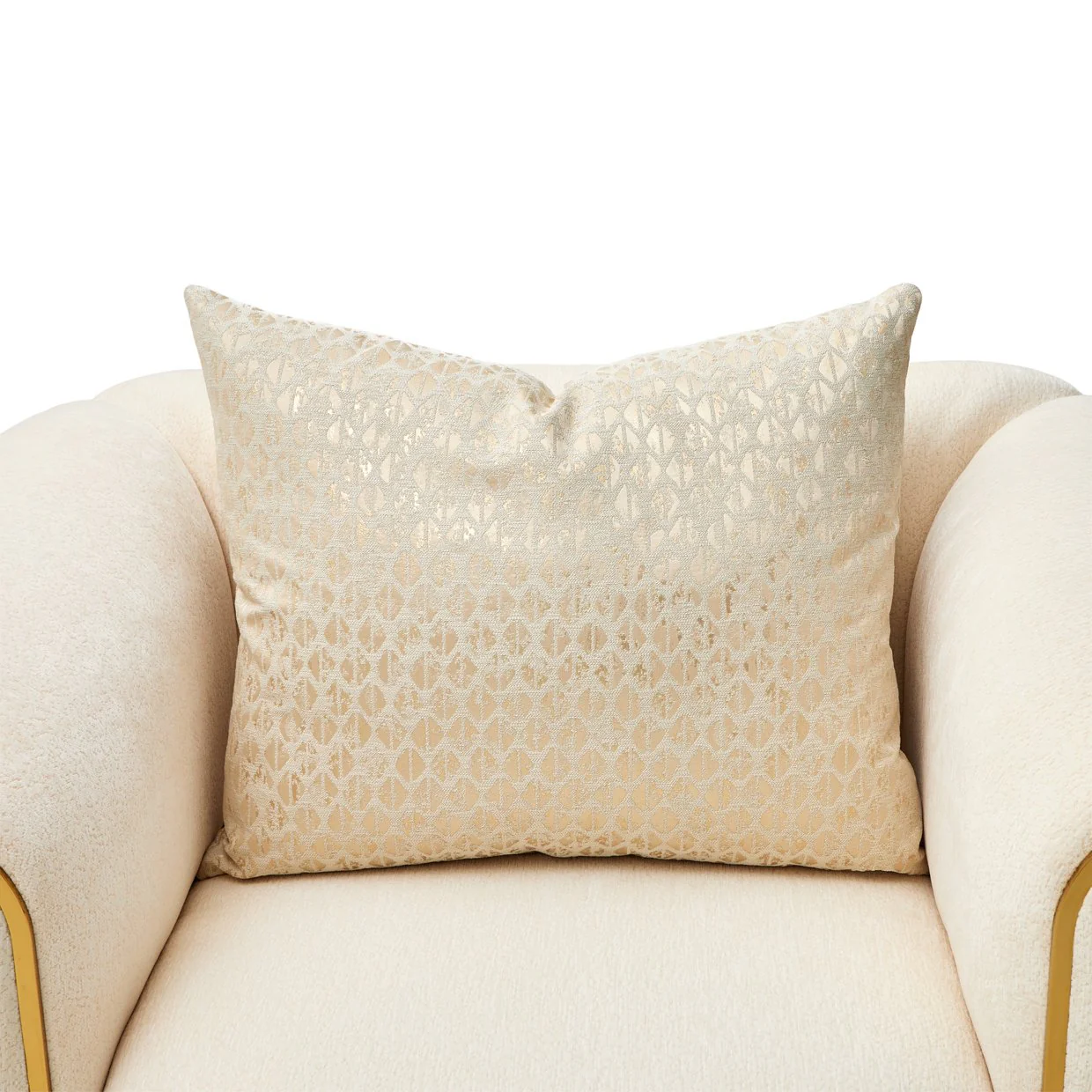 Sassani Accent Chair - Crepe/Gold - Image 8