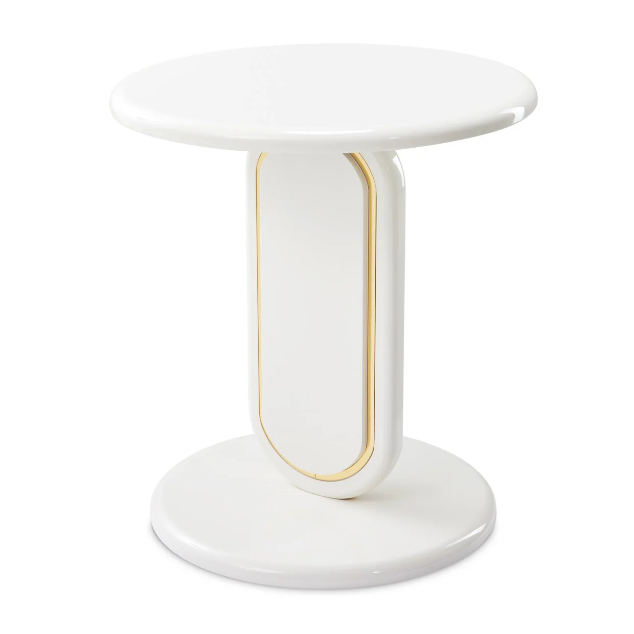 Sassani Accent Table - Pearl White/Gold - Image 8