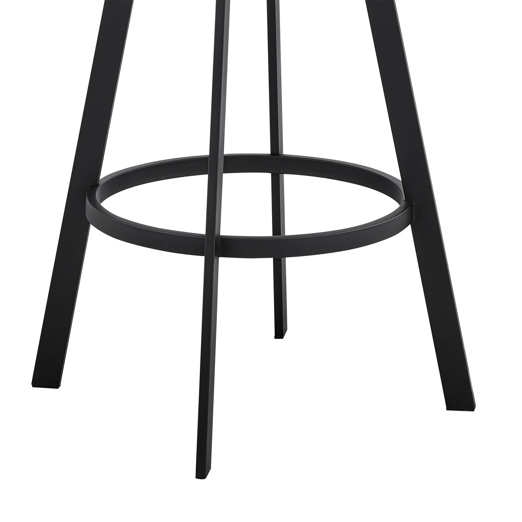 Saturn 26" Counter Height Swivel Black Faux Leather and Metal Bar Stool - Image 8
