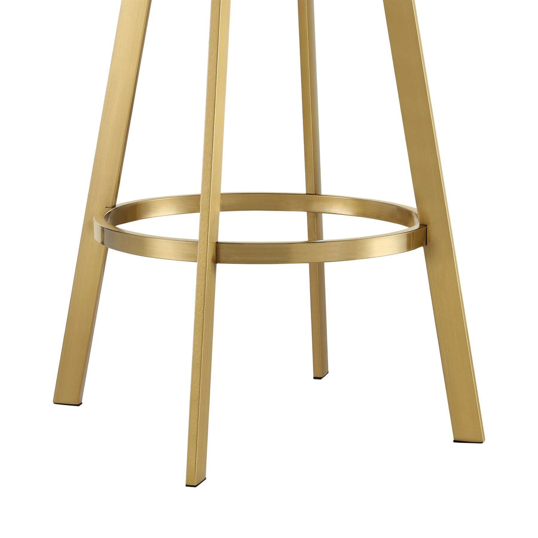 Saturn 26" Swivel Counter Stool with Gold Brushed Stainless Steel and Black Faux Leather - Image 8