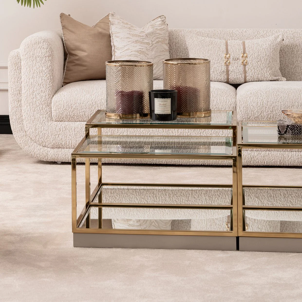 Savannah Breeze Short Cocktail Table, Set of 2 - Bright Gold - Image 4