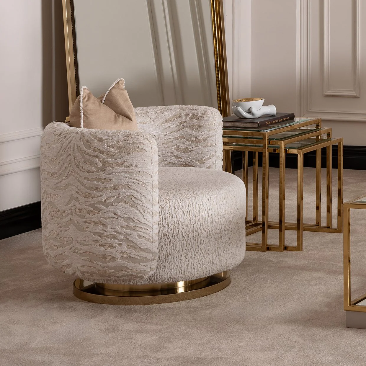 Savannah Breeze Swivel Chair - Cashmere/Bright Gold - Image 7