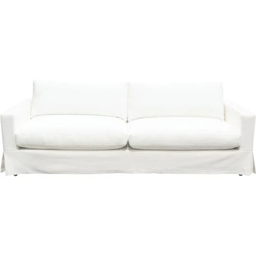 Savannah Slip-Cover Sofa in White Natural Linen