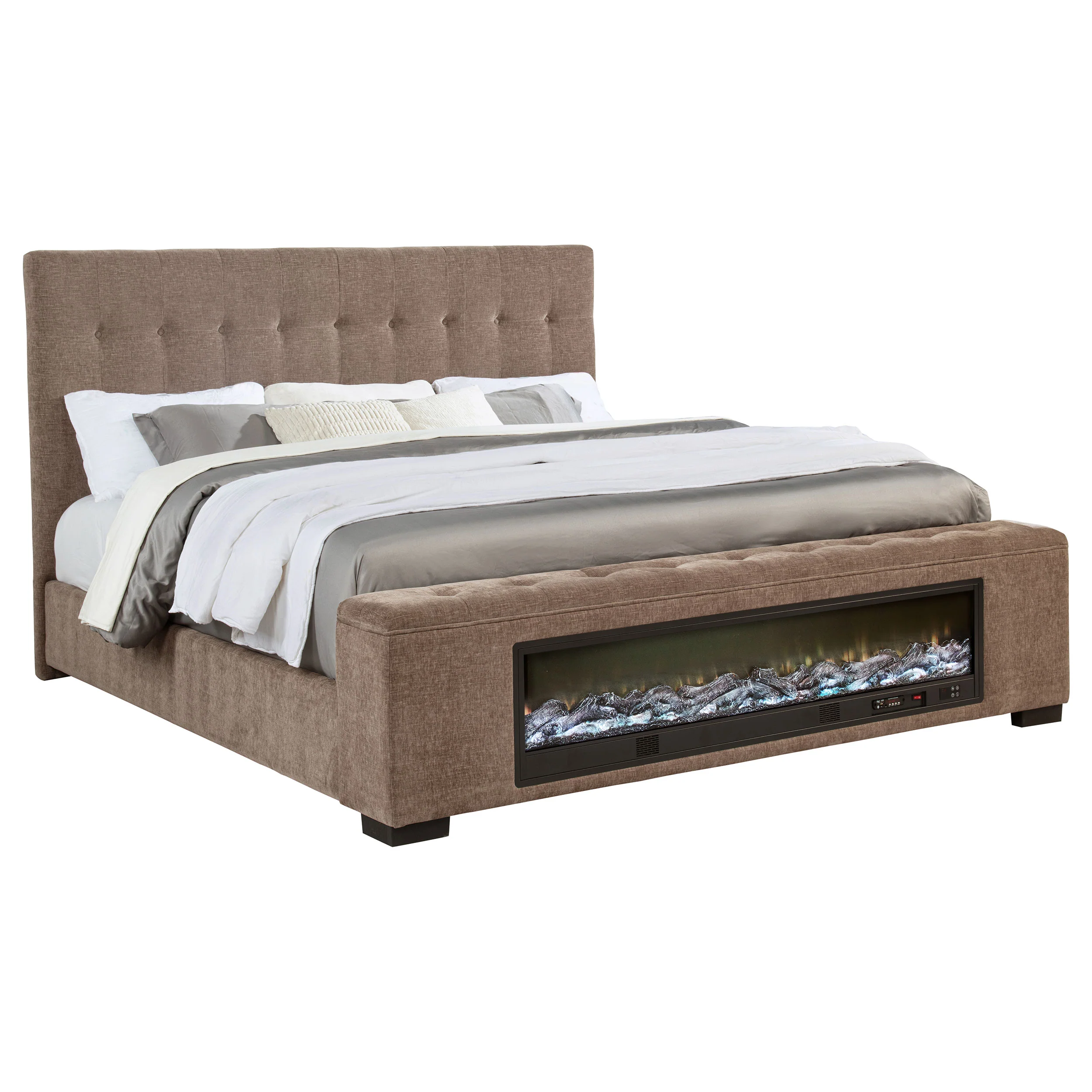 Senna Panel Bed with Bluetooth Speaker and Flame Visualizer - Image 27