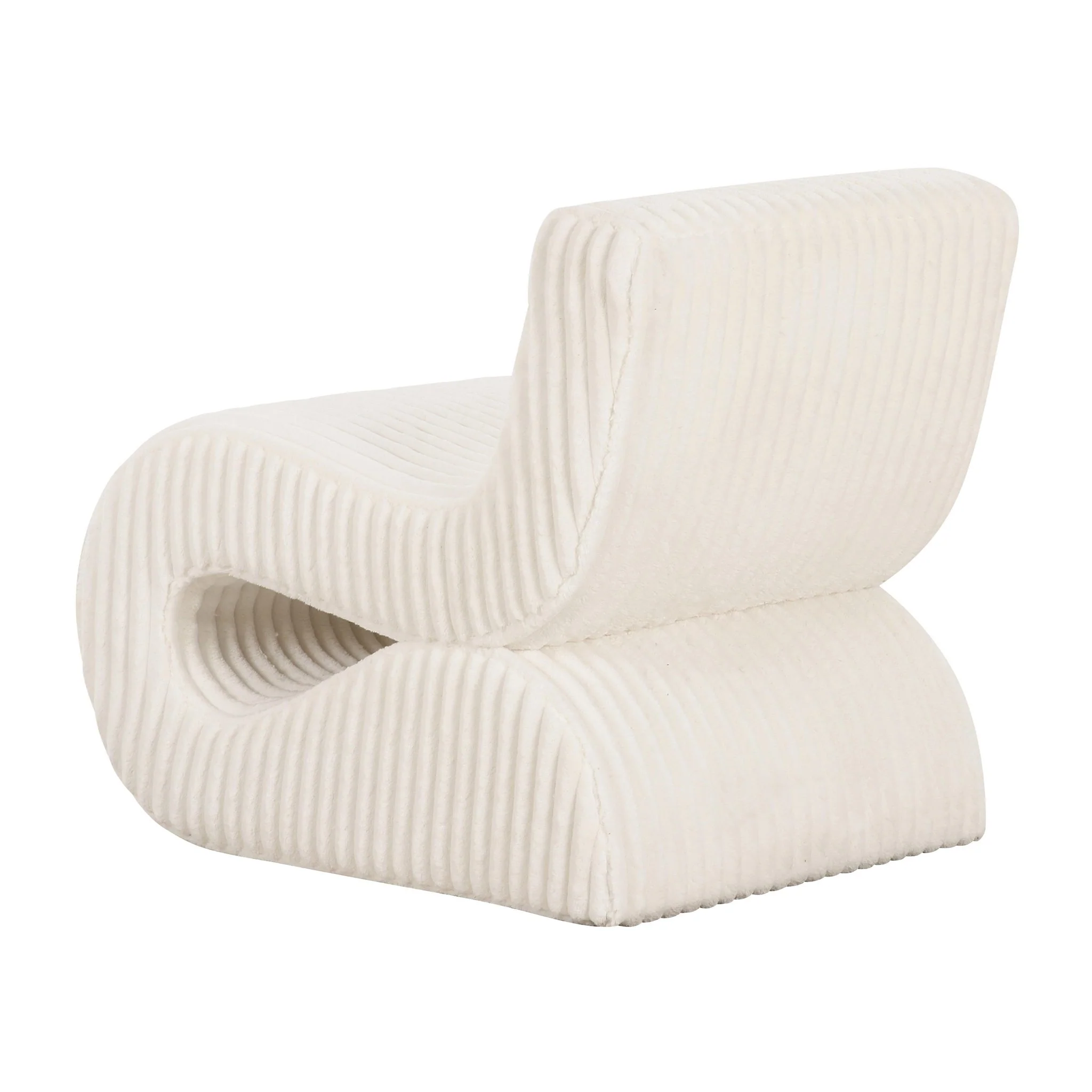 Senna Cream Oversized Corduroy Accent Chair - Image 4