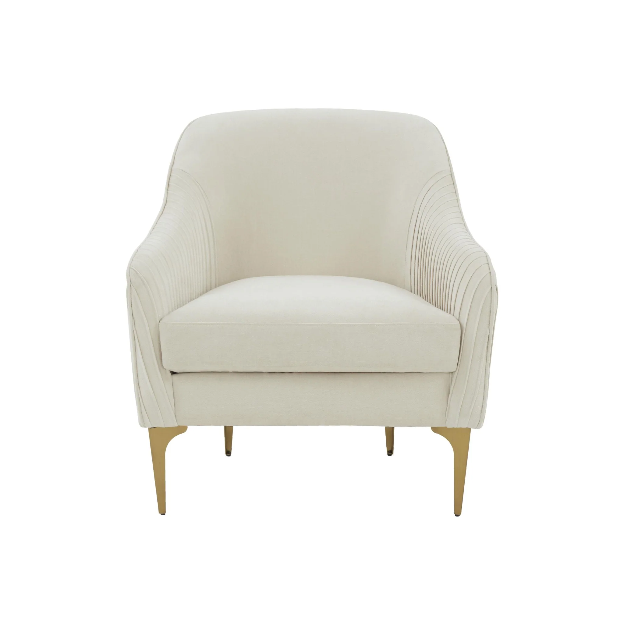 Serena Cream Velvet Accent Chair - Image 3