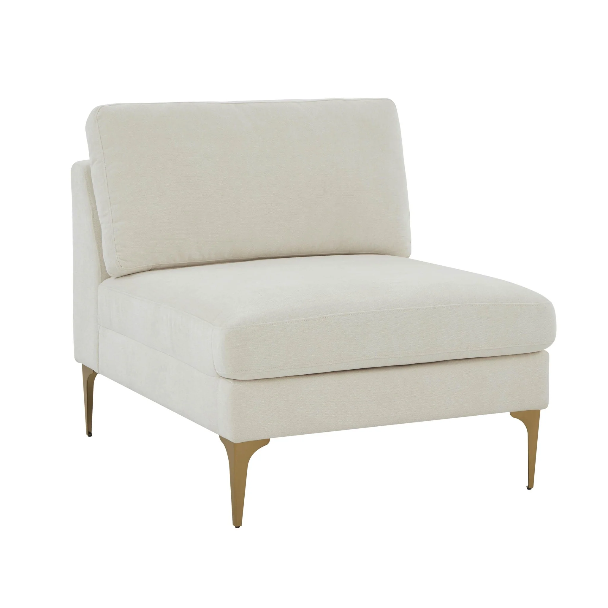 Serena Cream Velvet Armless Chair