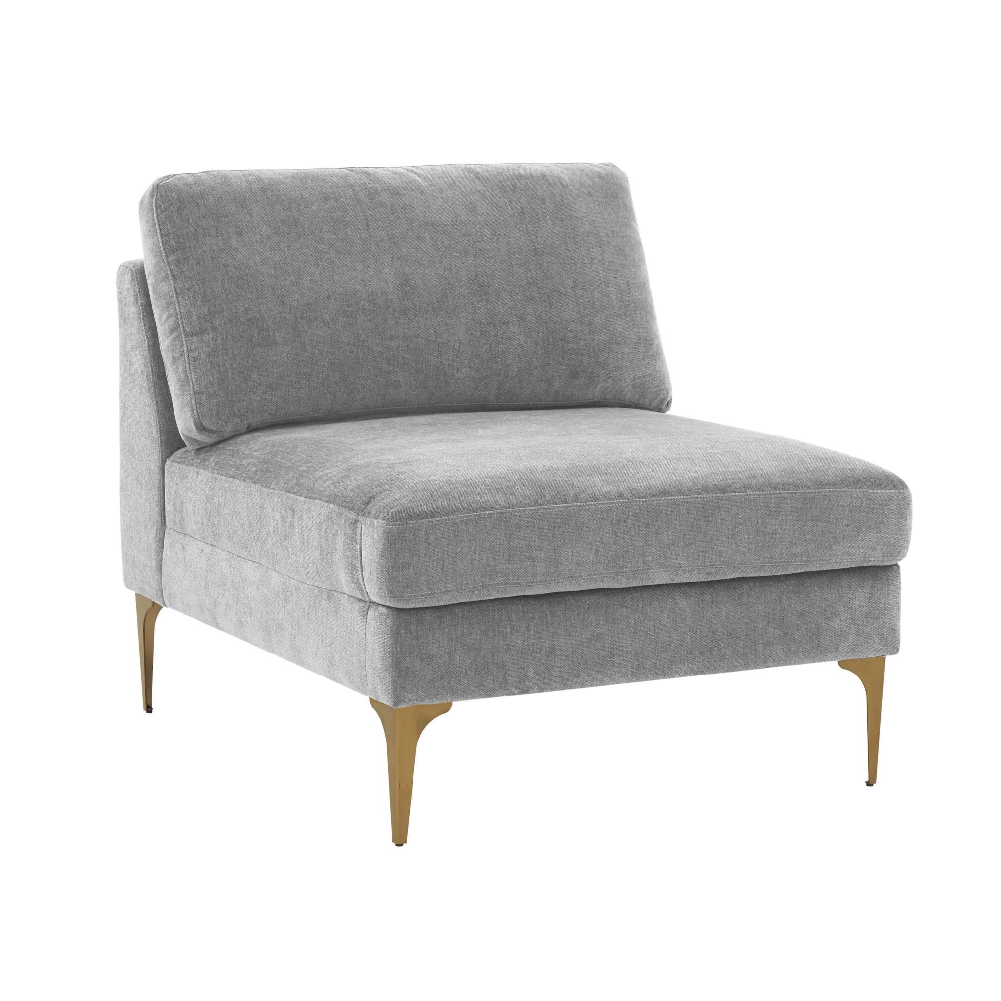 Serena Gray Velvet Armless Chair