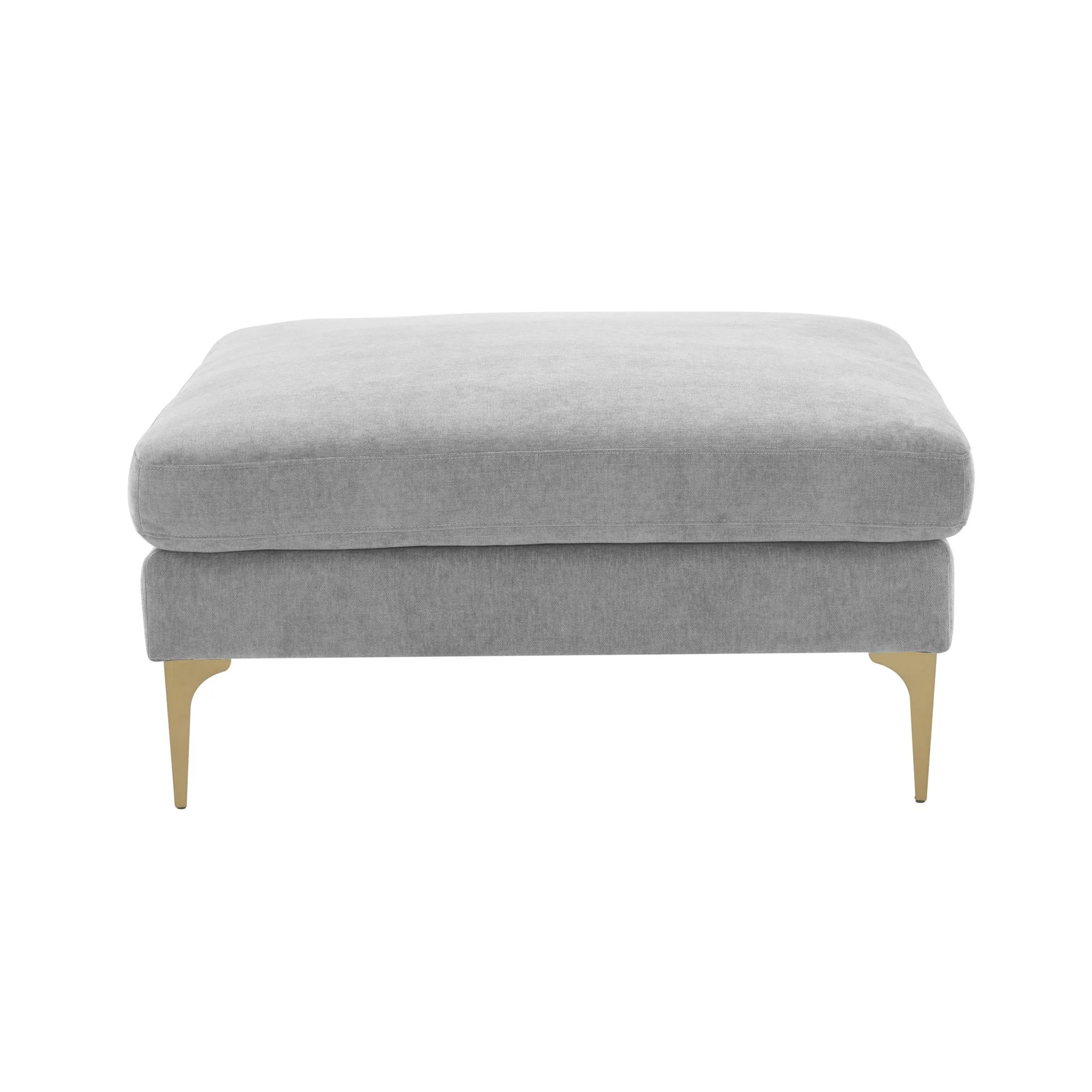 Serena Gray Velvet Ottoman - Image 3