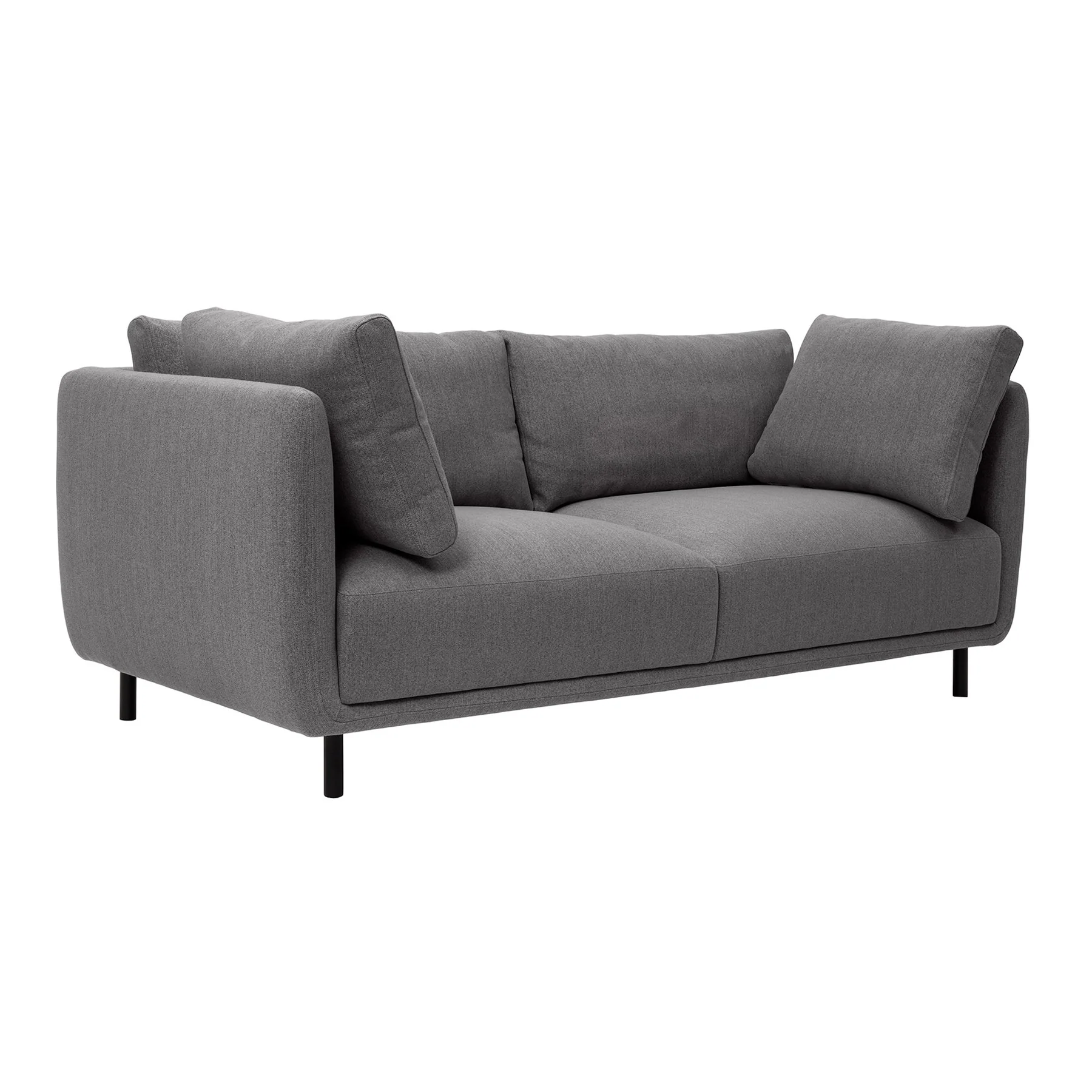 Serenity 79" Gray Fabric Sofa with Black Metal Legs - Image 2