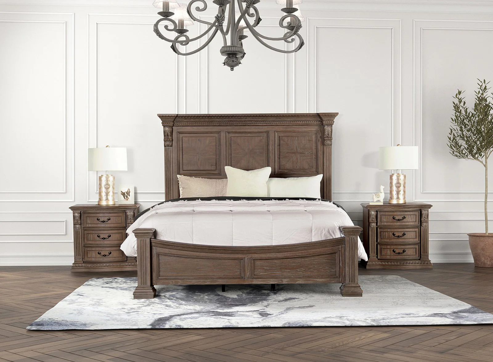 Sevenoaks E.King Bed, Weathered Oak - Image 2