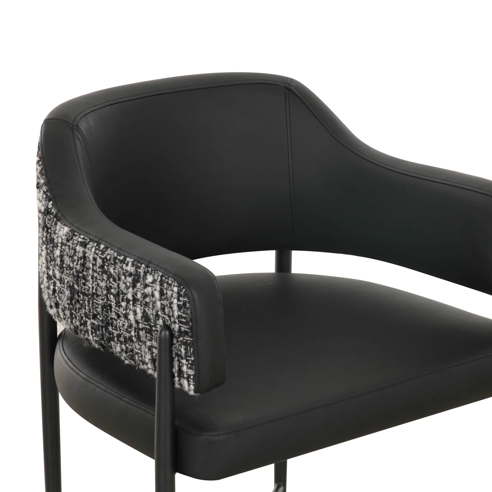 Sezanne Black Vegan Leather 2-Tone Dining Chair - Image 5