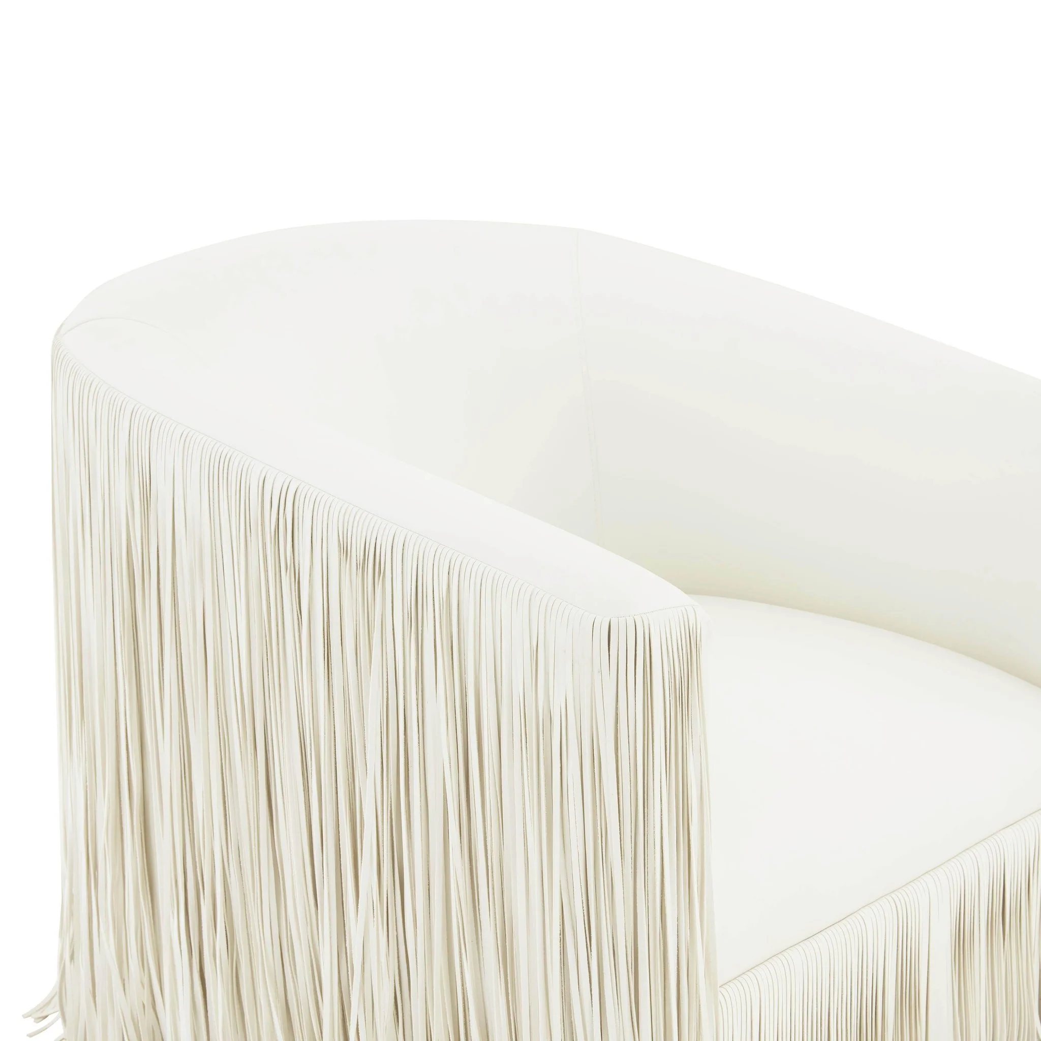 Shag Me Ivory Performance Vegan Leather Swivel Chair - Image 5