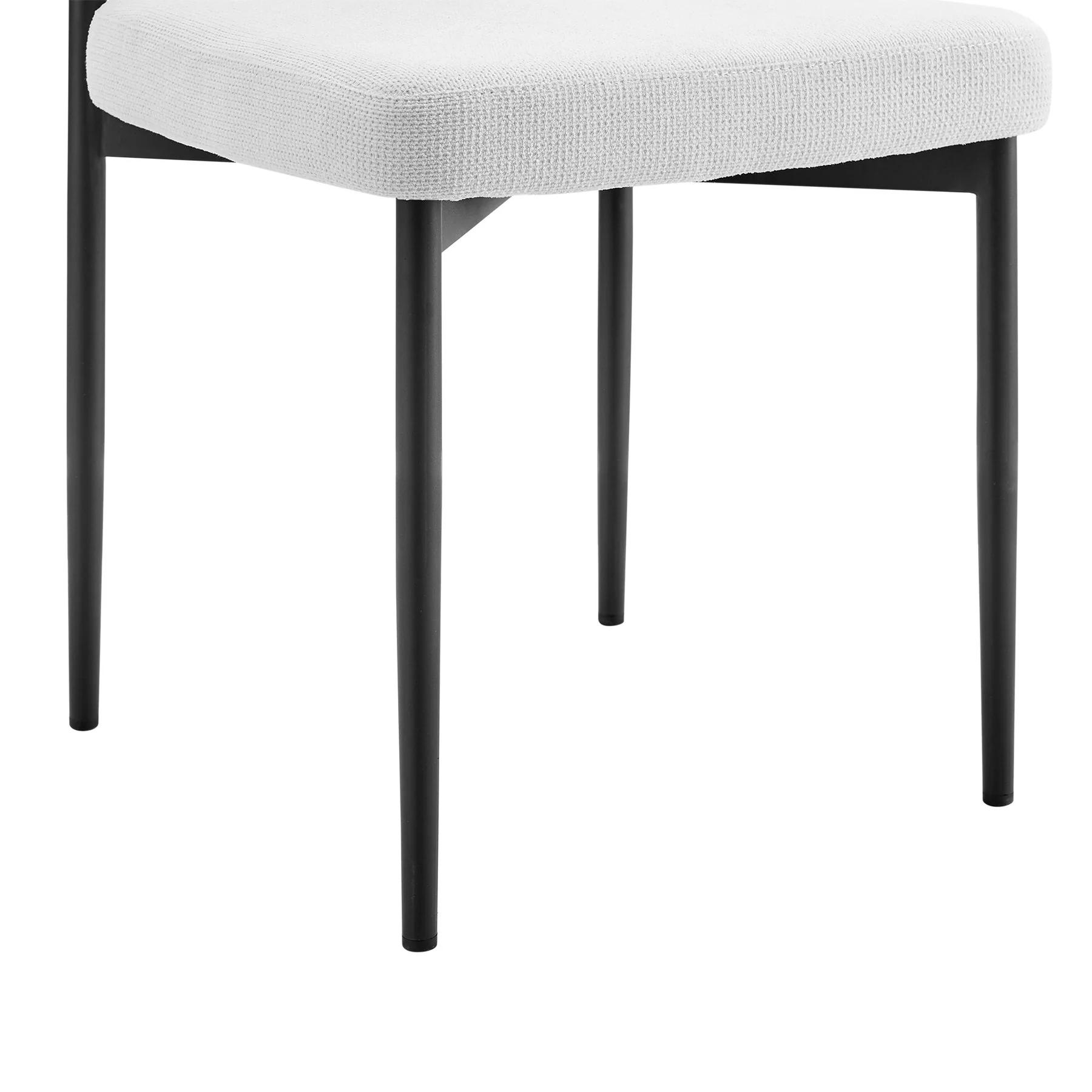 Shannon Dining Chair with Matte Black Iron and Cream Fabric - Set of 2 - Image 9