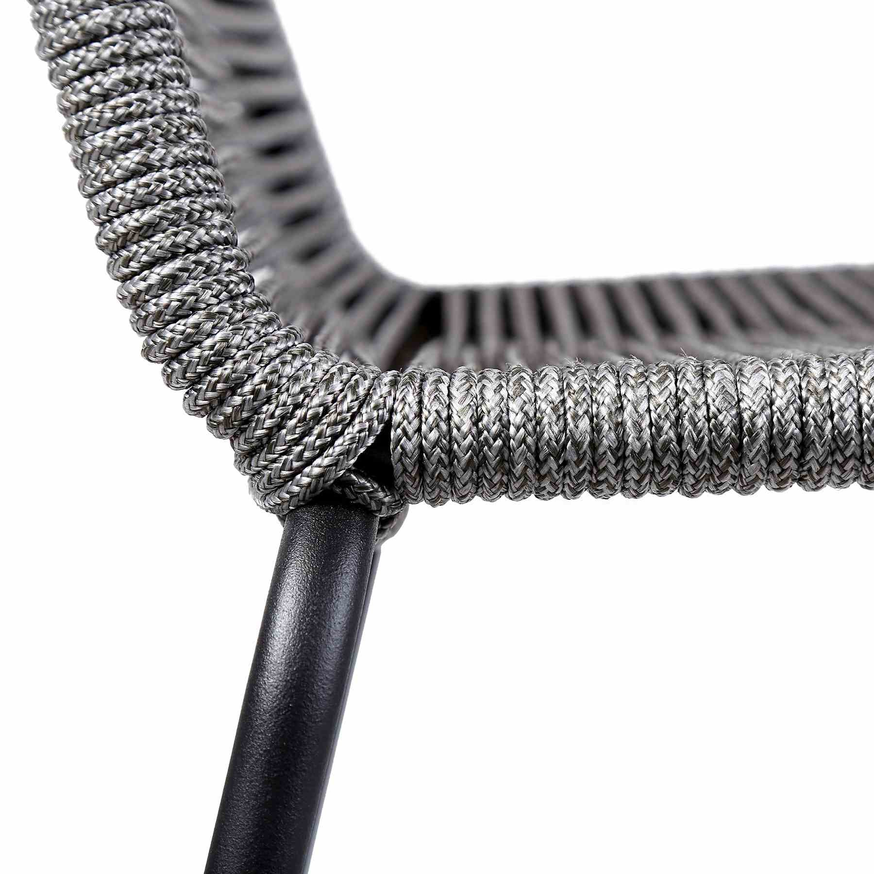 Shasta 30" Outdoor Metal and Gray Rope Stackable Barstool - Image 6
