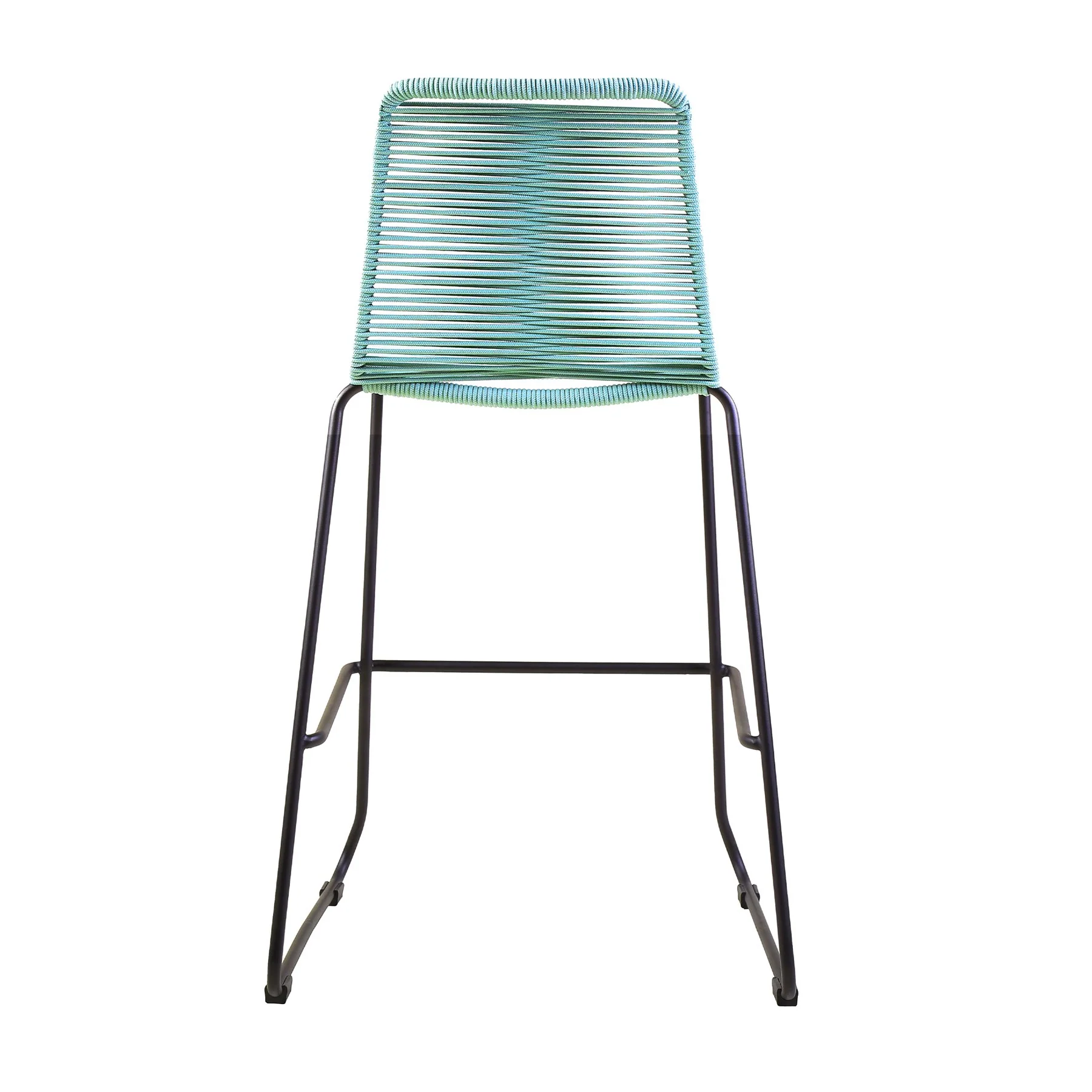 Shasta 30" Outdoor Metal and Wasabi Rope Stackable Barstool - Set of 2 - Image 5