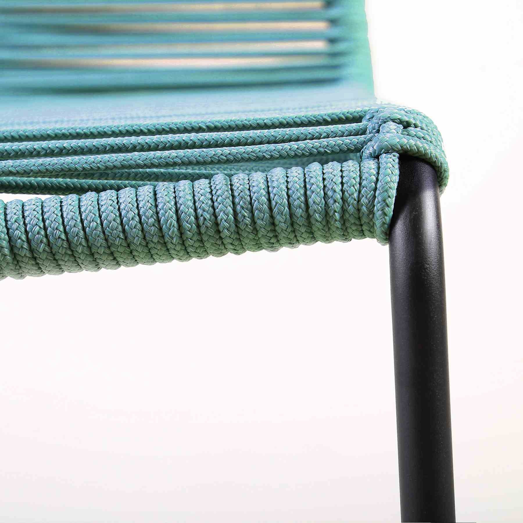 Shasta 30" Outdoor Metal and Wasabi Rope Stackable Barstool - Set of 2 - Image 6