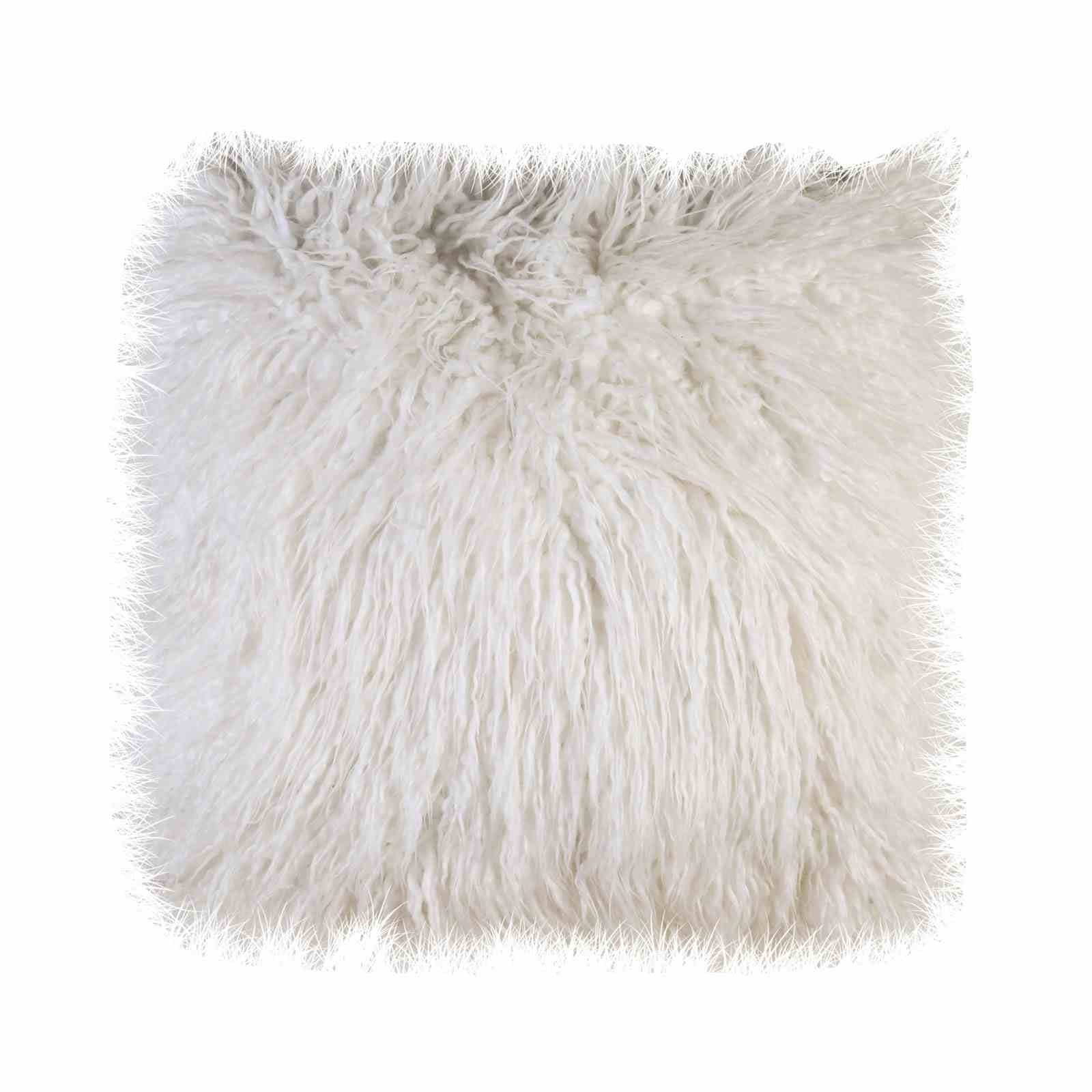 Sheri 20" X 20" Pillow, Shaggy White (2/CTN)
