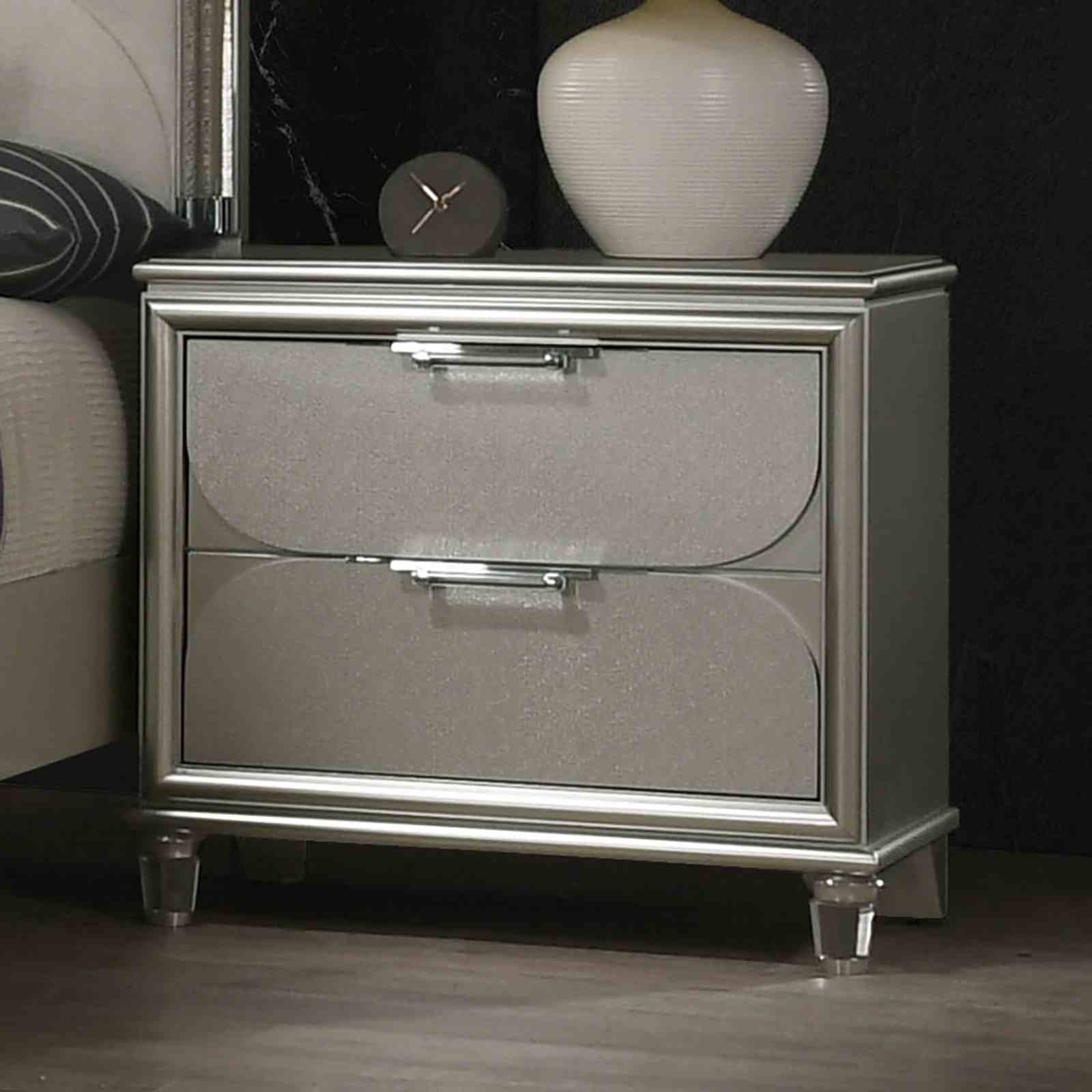 Sheridan Nightstand, Silver