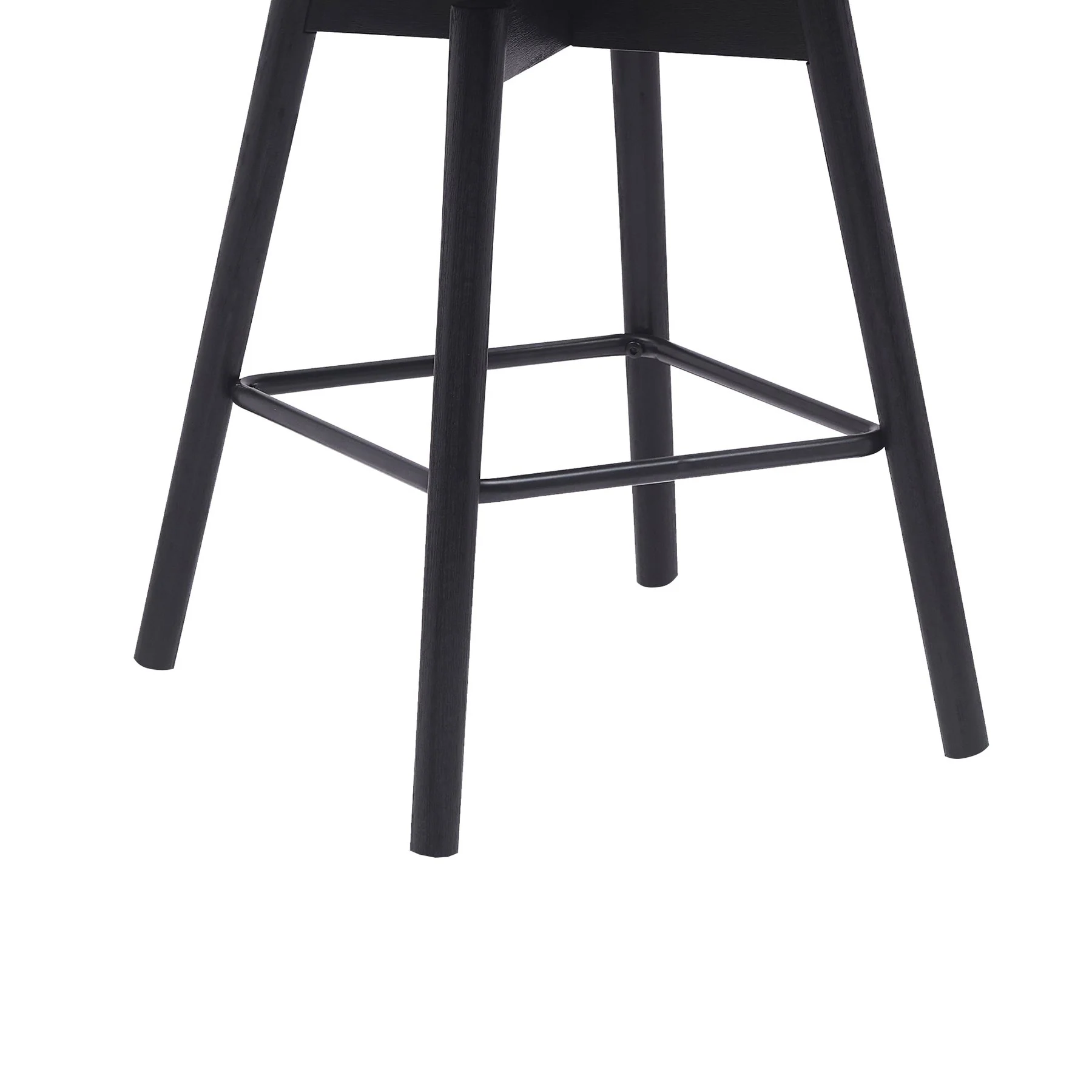 Sicily 26" Swivel Black Wood Counter Stool in Gray Faux Leather - Image 6