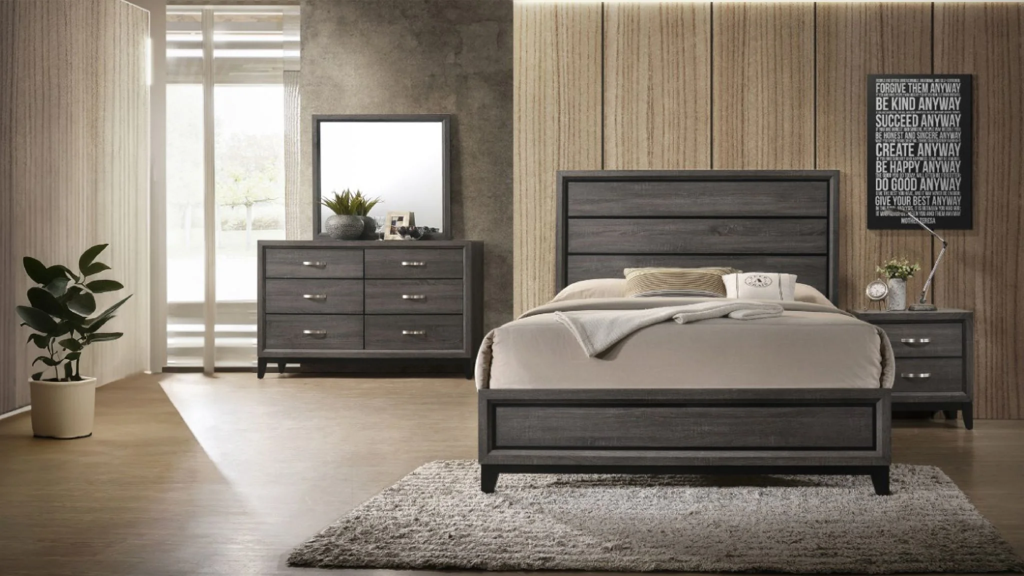 Sierra 4 Pc Full Bed Gray