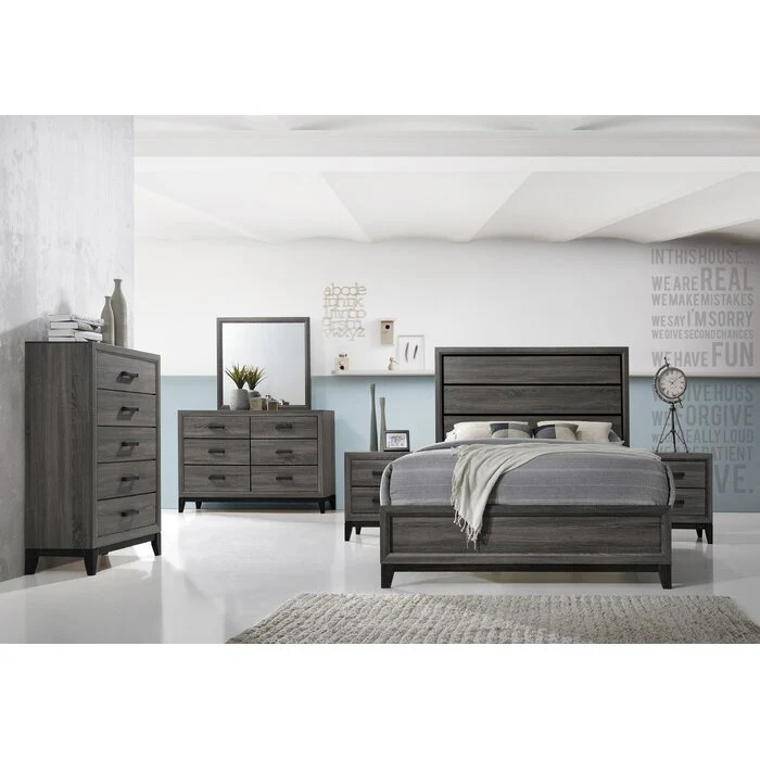 Sierra 4 Pc king Bed Gray - Image 2