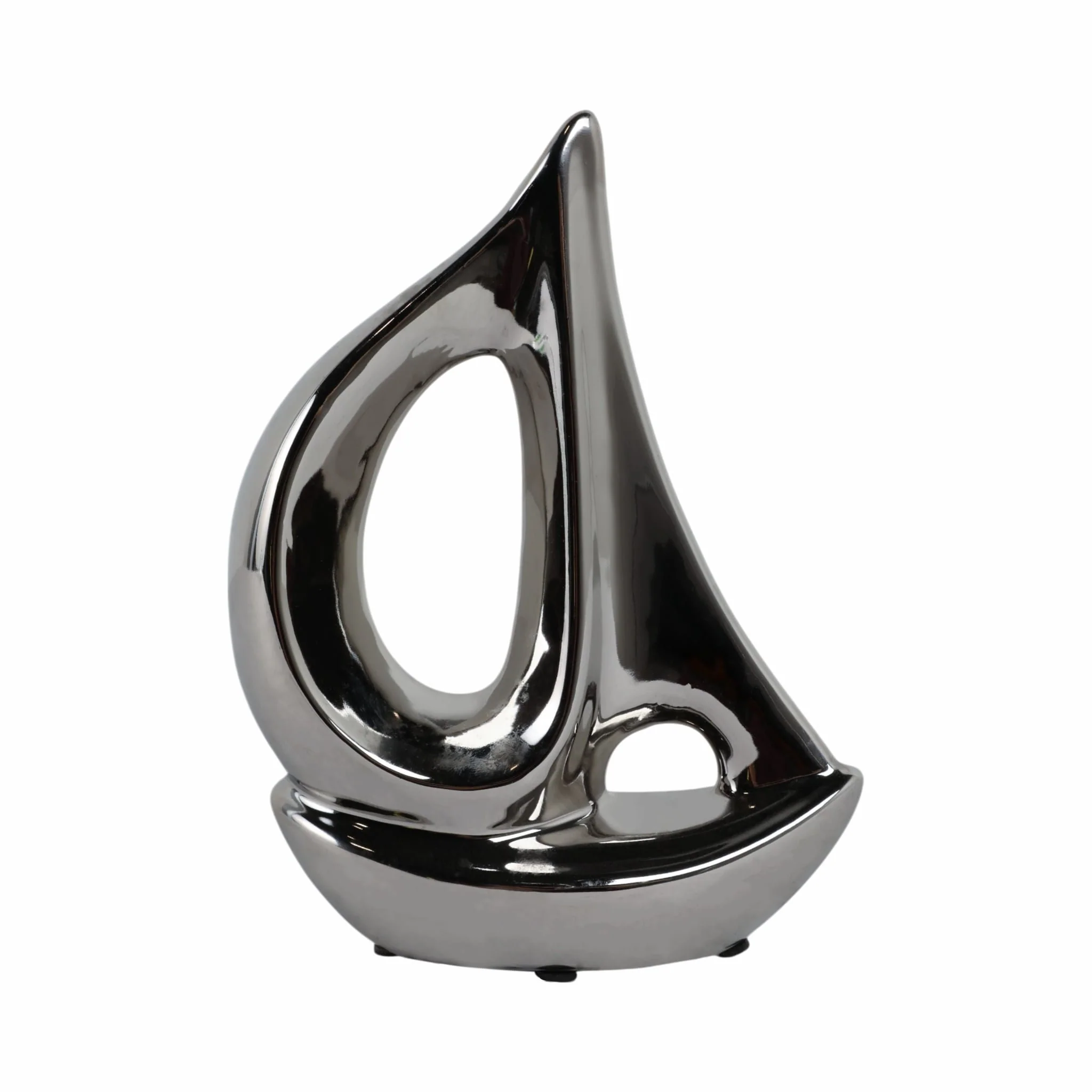 Silver Ceramic Sailboat 8 - Image 4