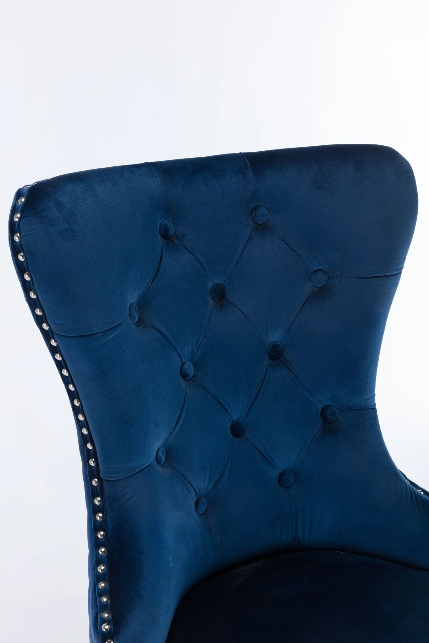 Simba Stainless Steel Legs Chair Finish with Velvet Fabric in Blue - Image 7