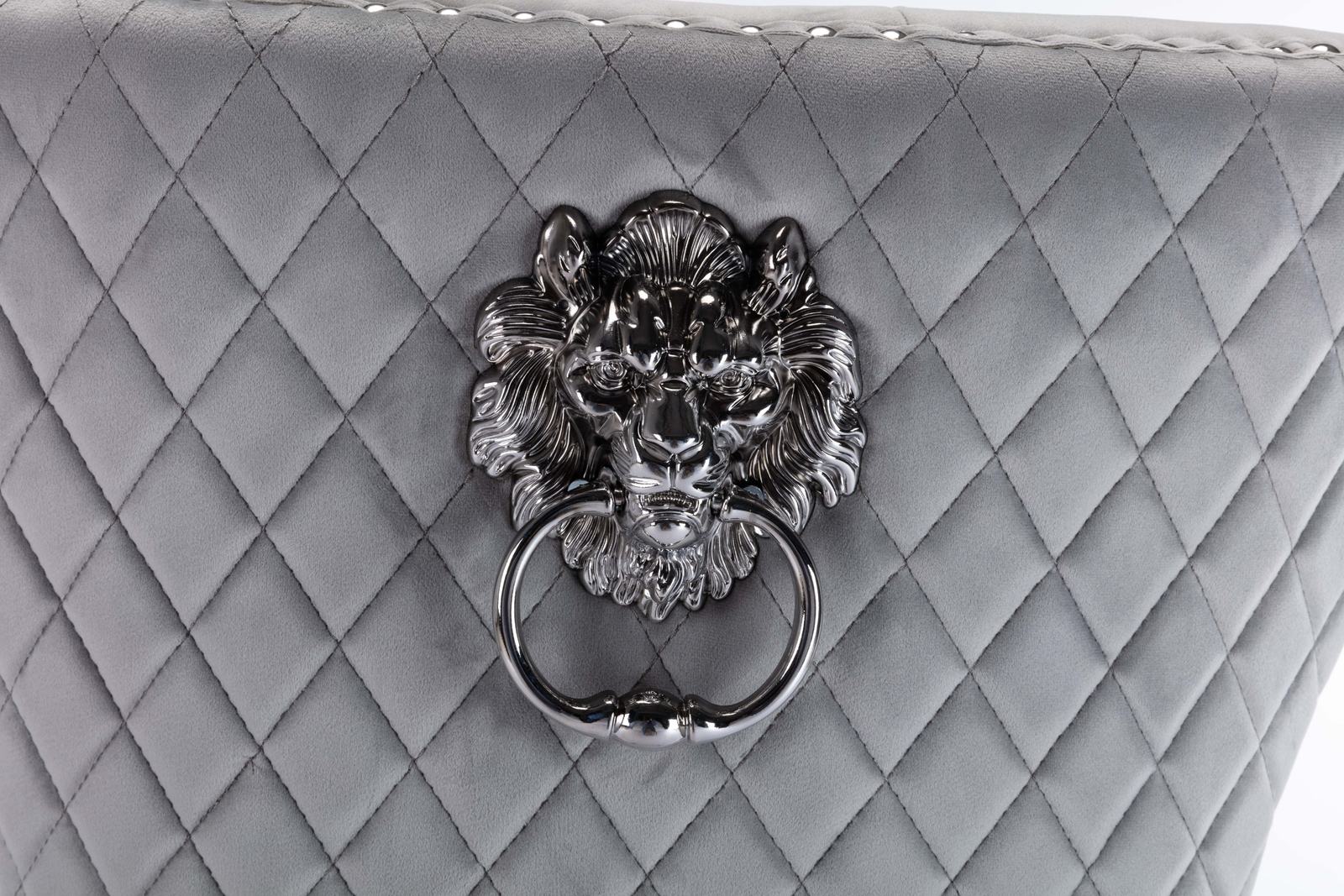 Simba Stainless Steel Legs Chair Finish with Velvet Fabric in  Light Gray - Image 6