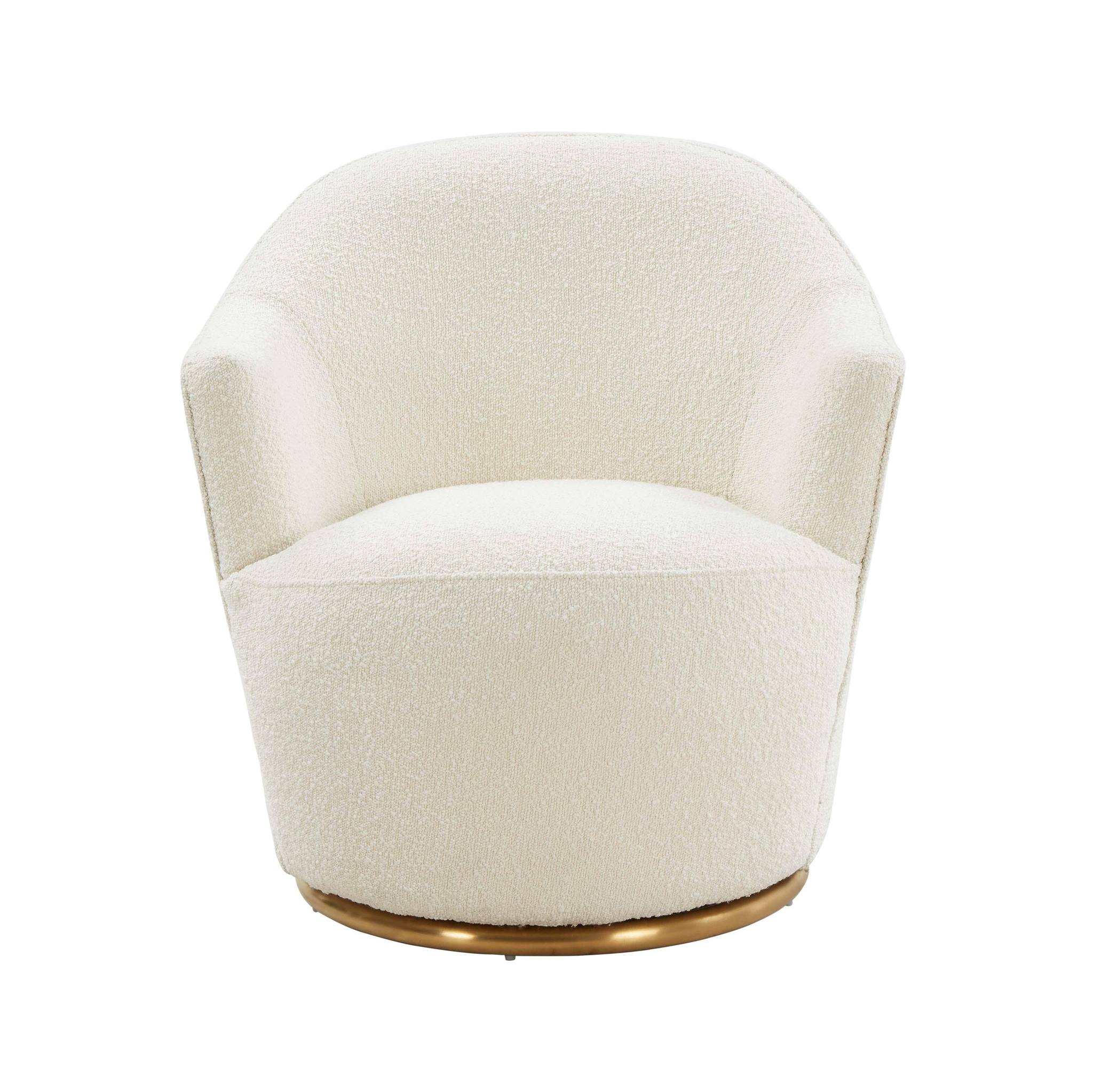 Skyla Cream Boucle Swivel Chair - Image 3