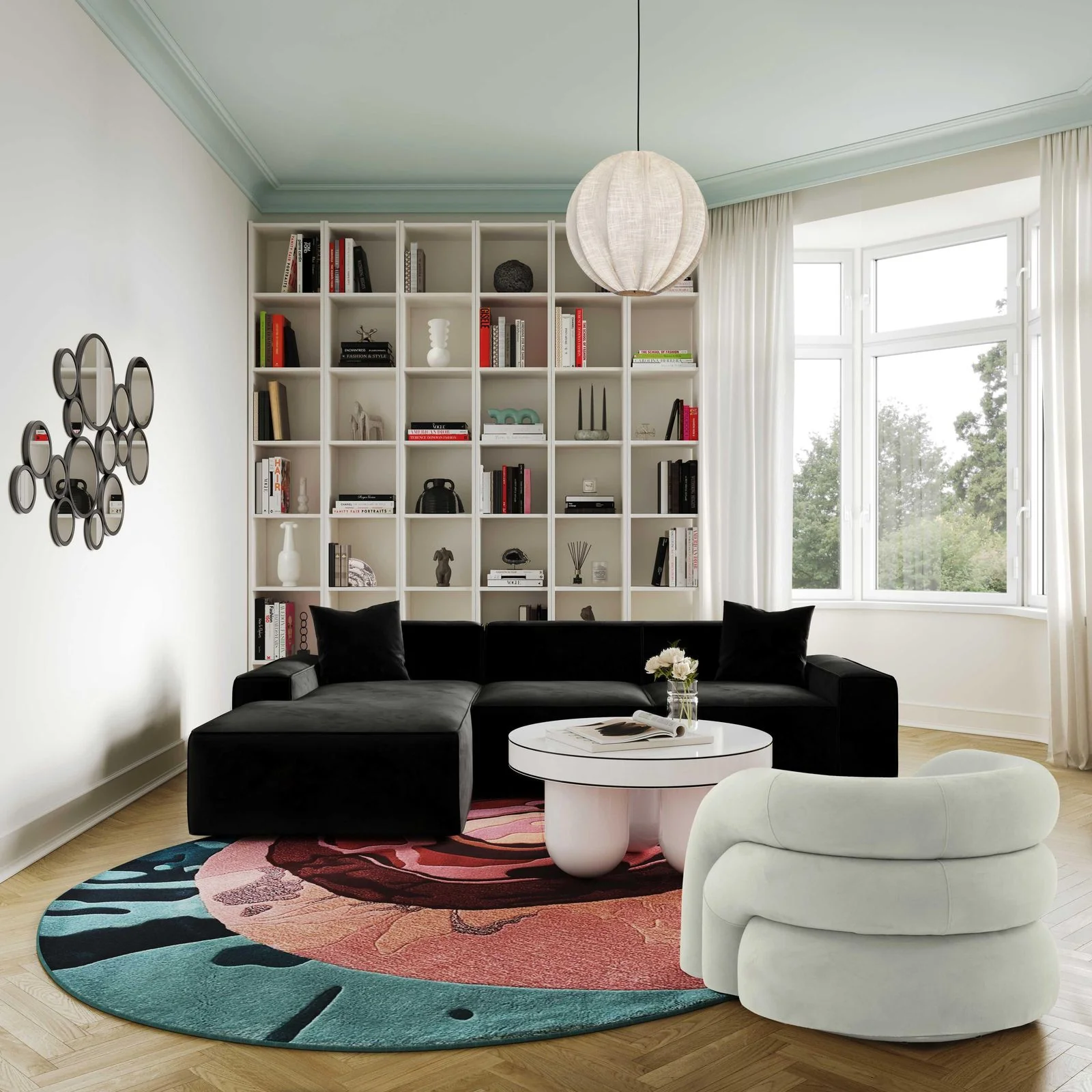 Slipper Light Grey Velvet Swivel Chair - Image 2