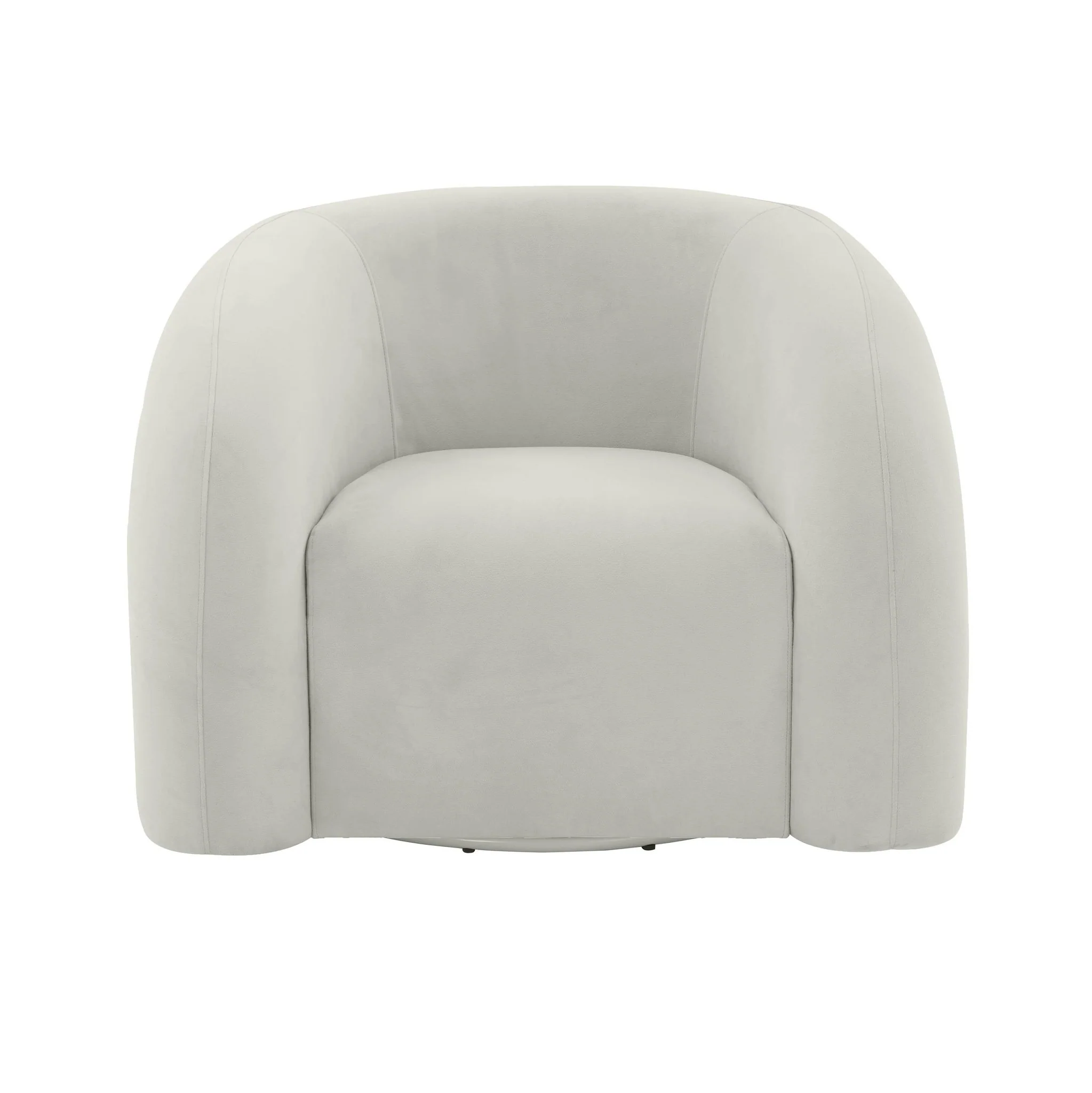 Slipper Light Grey Velvet Swivel Chair - Image 3