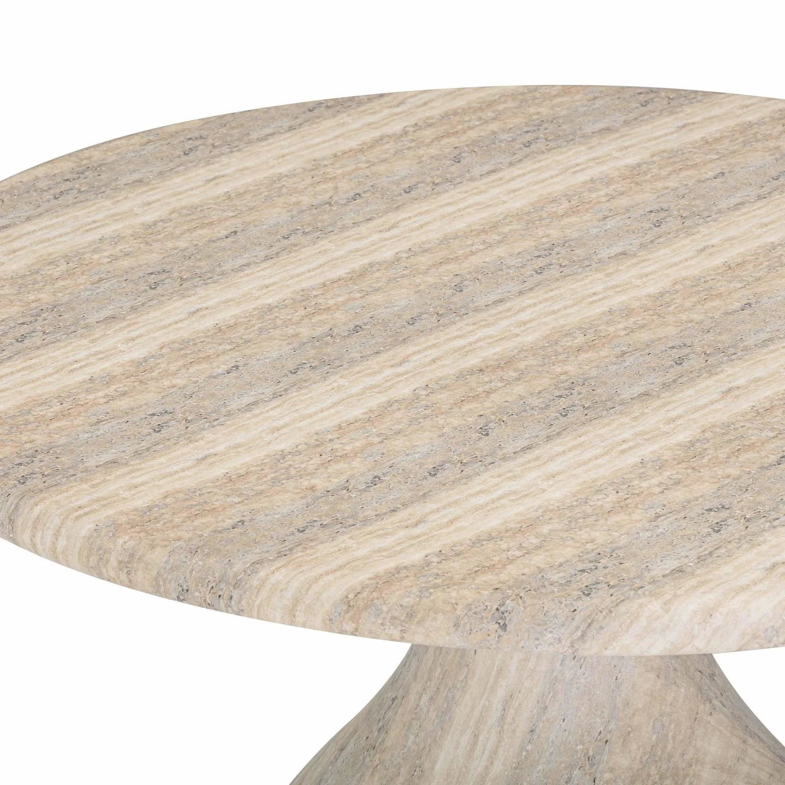 Smooch Faux Travertine Indoor / Outdoor 47" Round Dining Table - Image 5