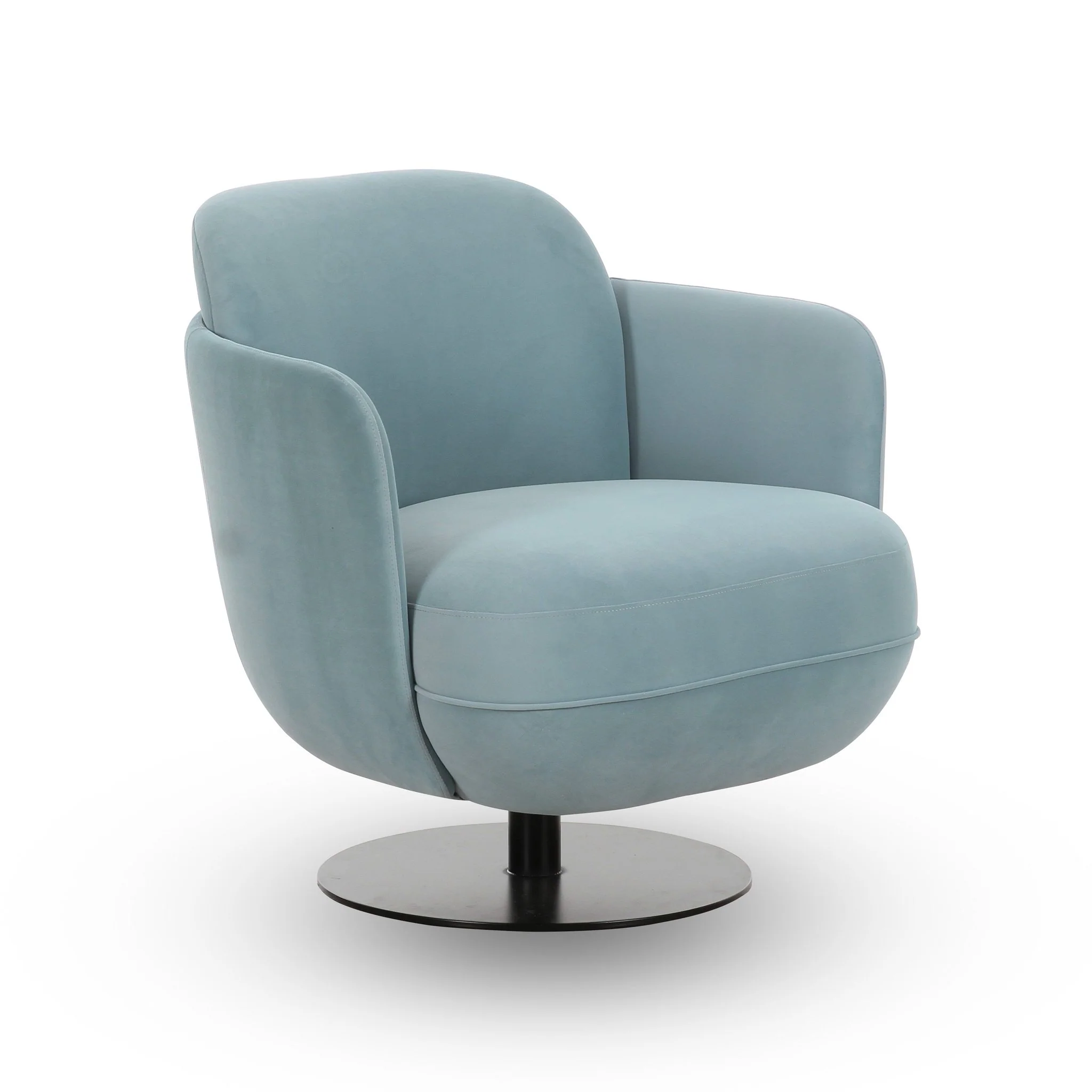 Solange Blue Shadow Velvet Swivel Chair