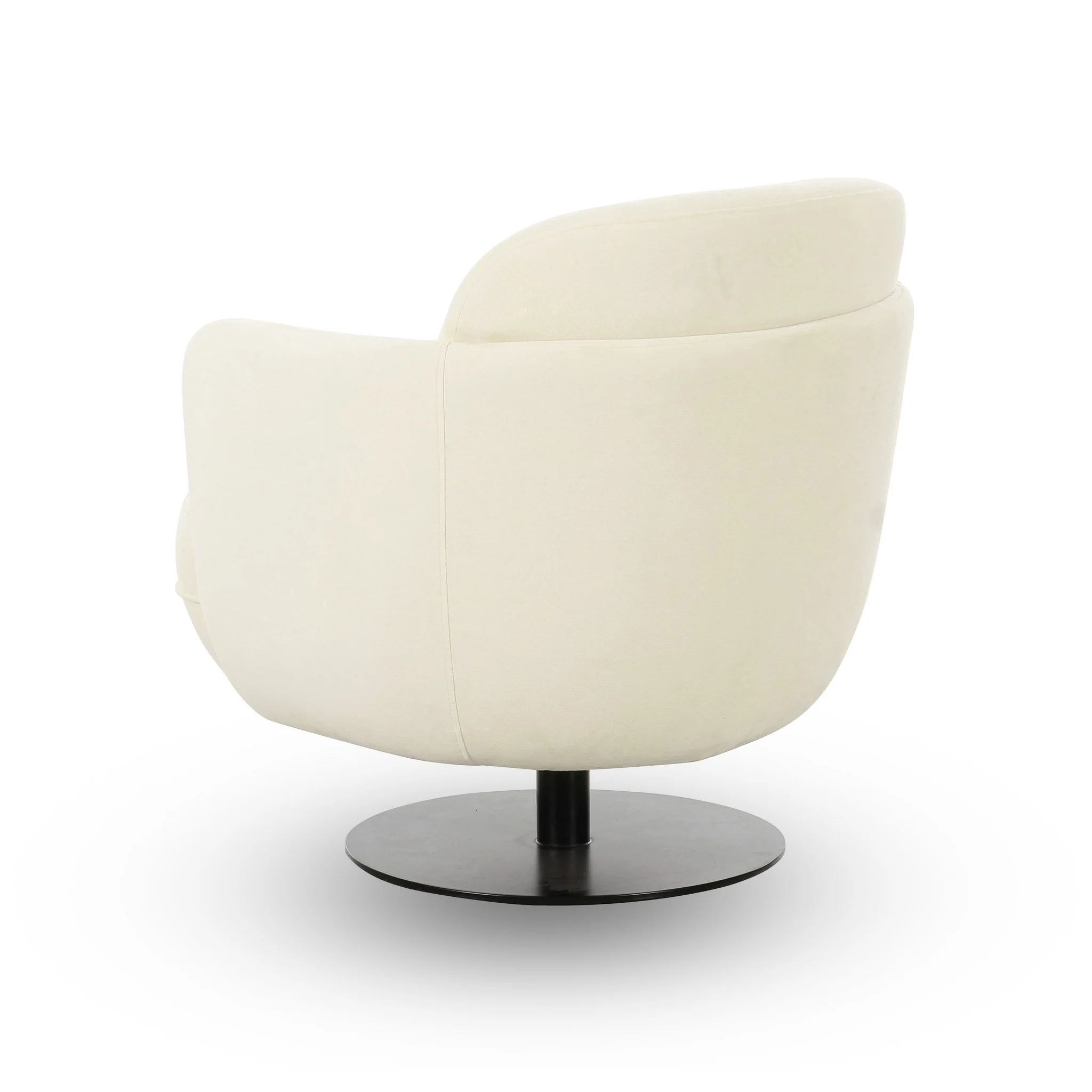 Solange Cream Velvet Swivel Chair - Image 4
