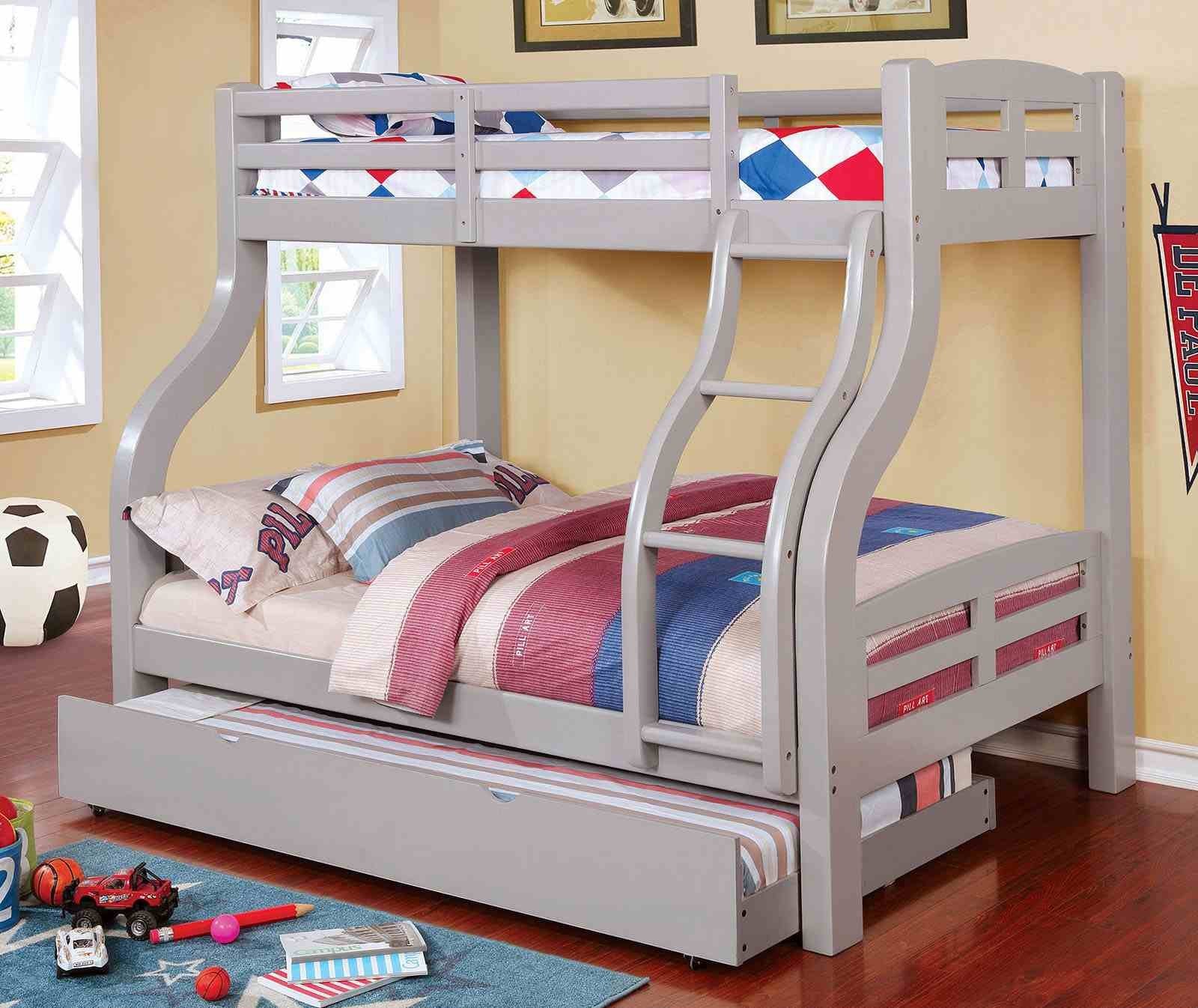 Solpine Twin/Full Bunk Bed, Gray