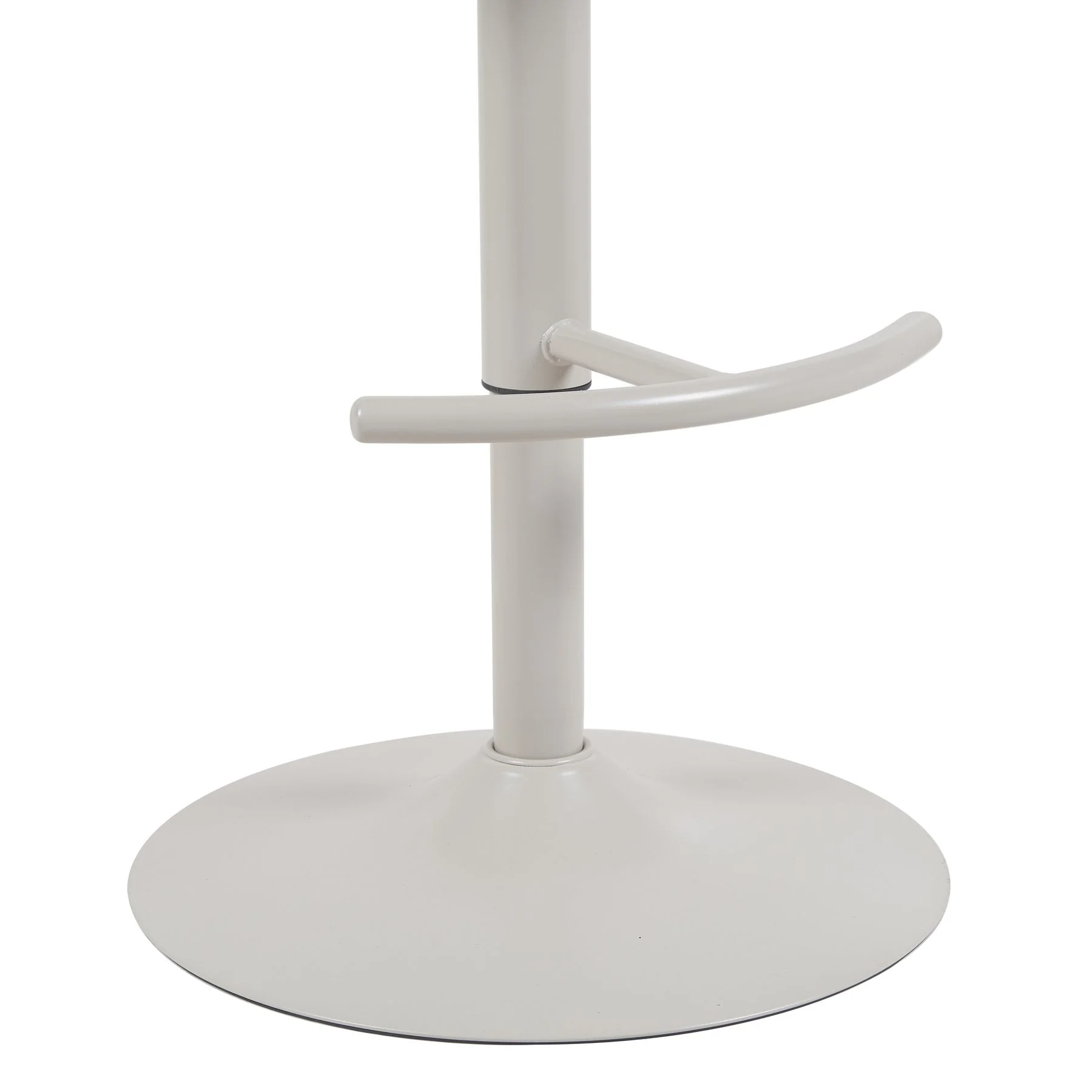Solstice Modern Adjustable Swivel Barstool in Ivory Finish with White Upholstered Seat, Patterned Oak Wood Accents - Image 6