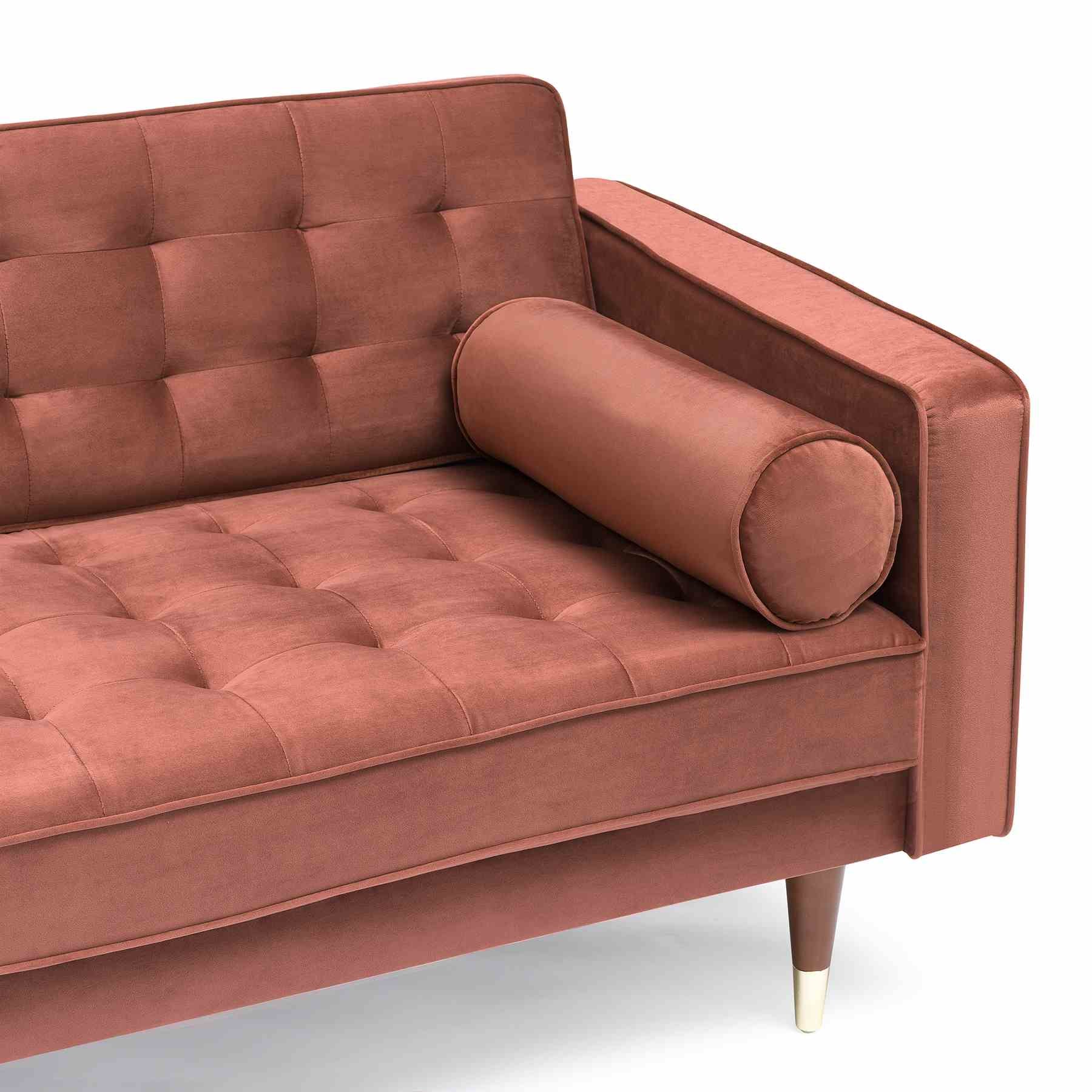 Somerset Blush Velvet Mid Century Modern Sofa Seating Set - Image 5