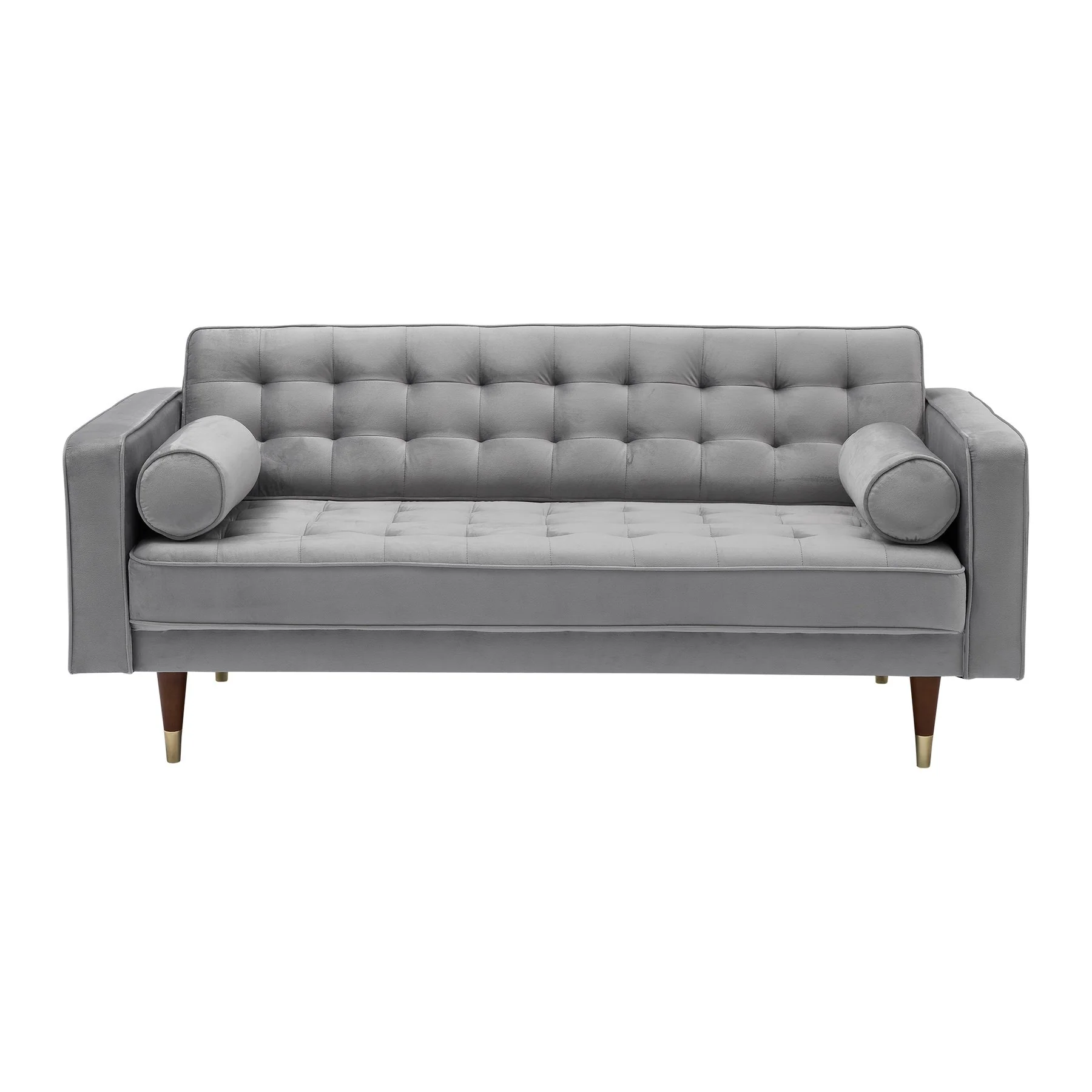 Somerset Gray Velvet Mid Century Modern Loveseat