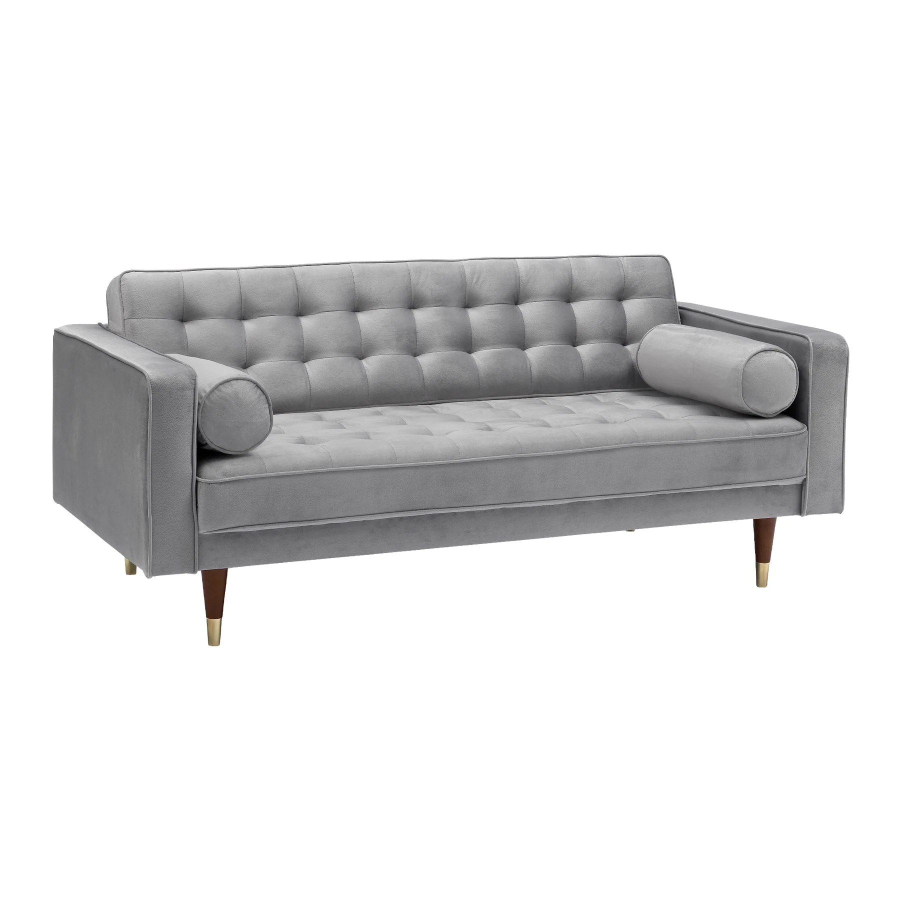 Somerset Gray Velvet Mid Century Modern Loveseat - Image 2