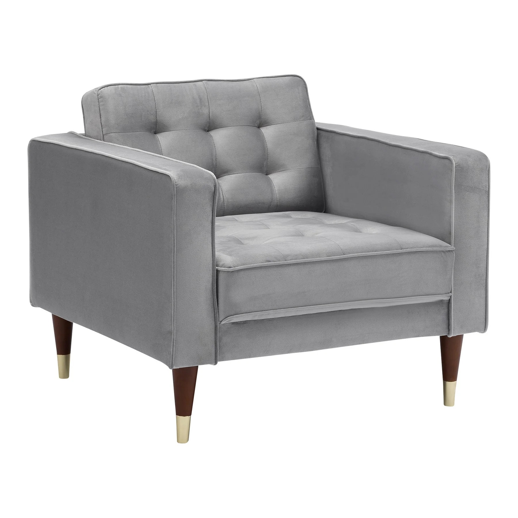Somerset Gray Velvet Mid Century Modern Sofa Seating Set - Image 2