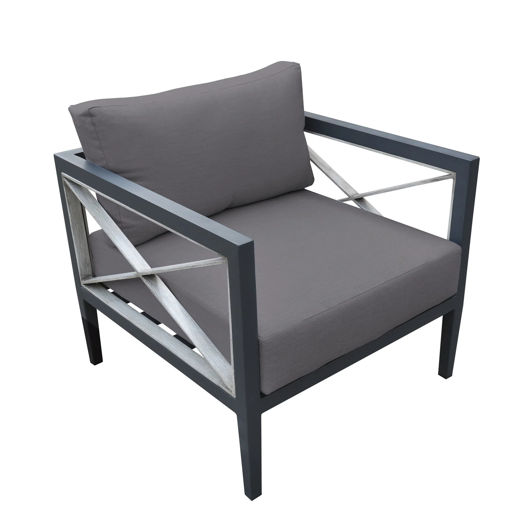 Sonoma Outdoor 4 piece Set in Dark Gray Finish and Charcoal Cushions - Image 4