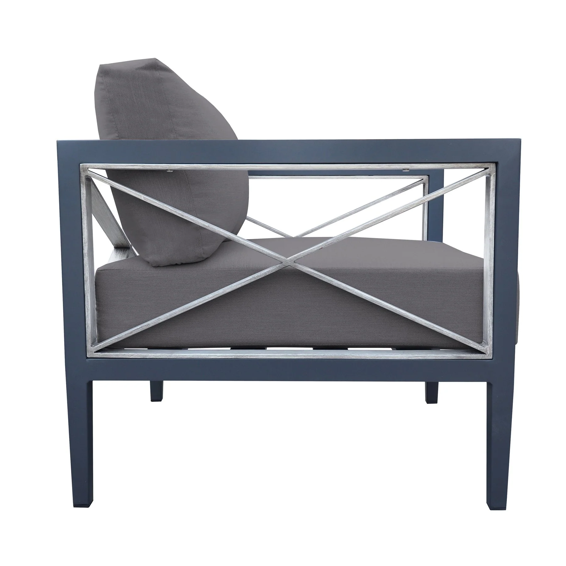Sonoma Outdoor 4 piece Set in Dark Gray Finish and Charcoal Cushions - Image 6