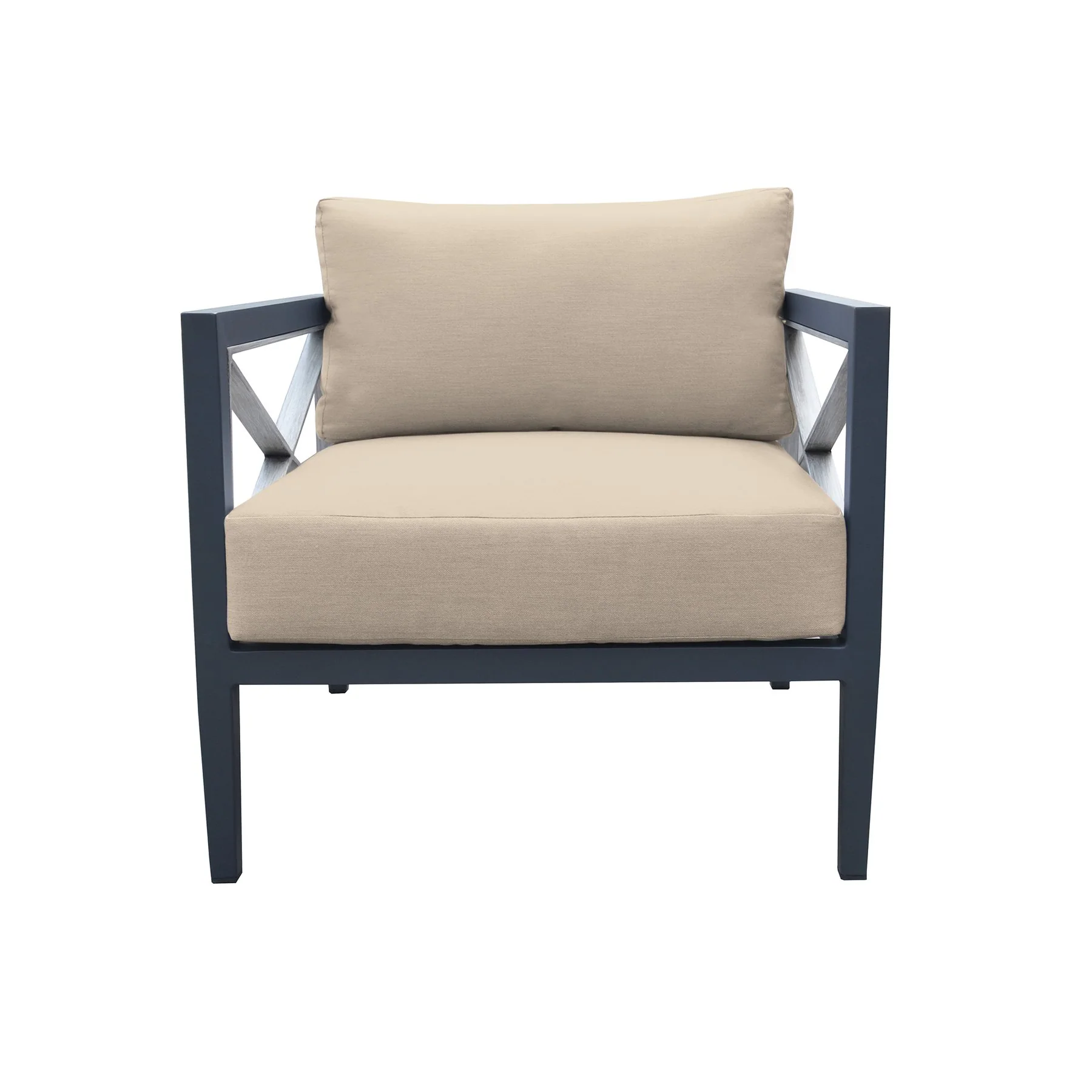 Sonoma Outdoor 4 piece Set in Dark Gray Finish and Taupe Cushions - Image 5